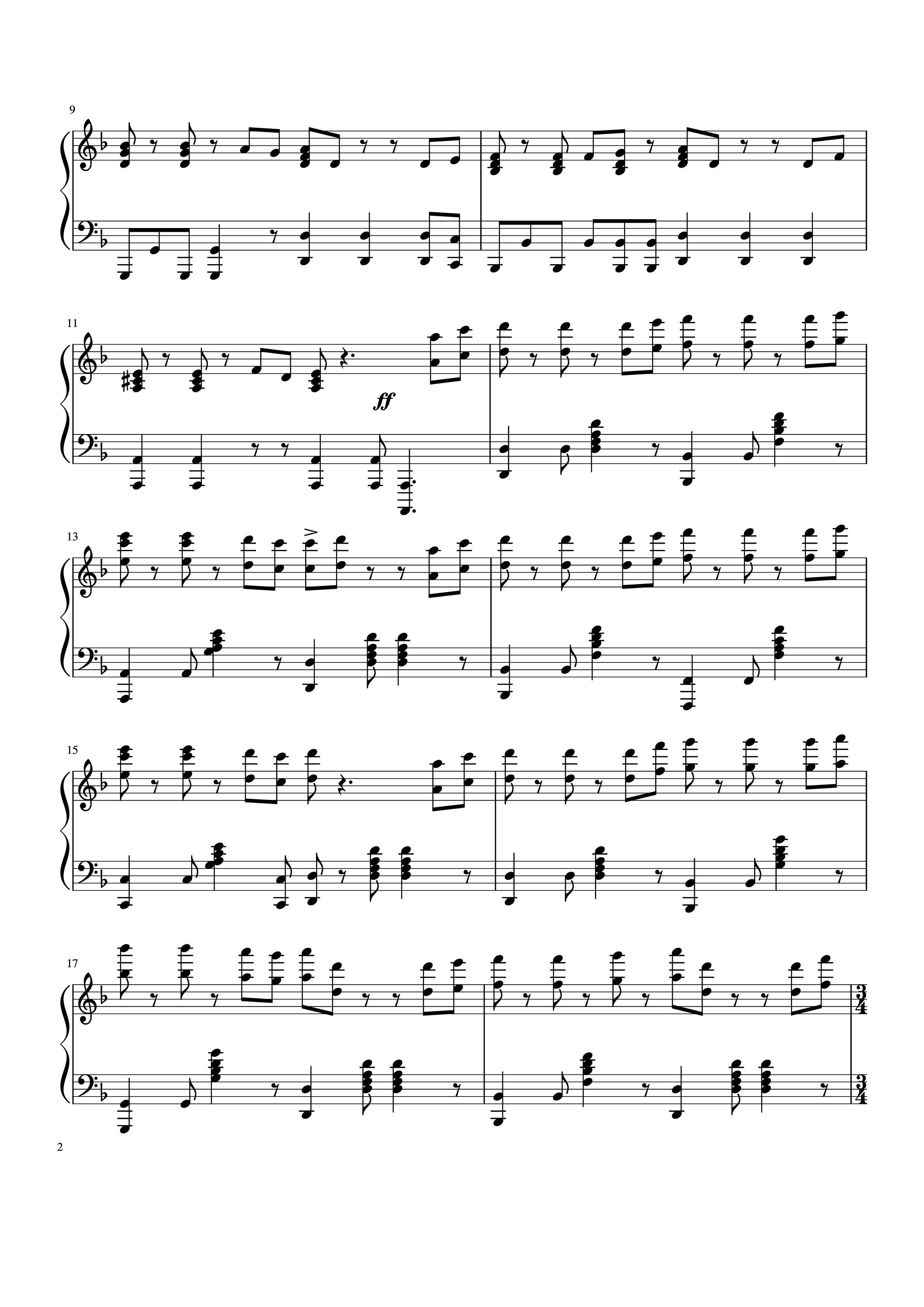 Trang 2 của Sheet nhạc PDF bài hát Pirates of the Caribbean Sheet Piano - BarbossaThePianist