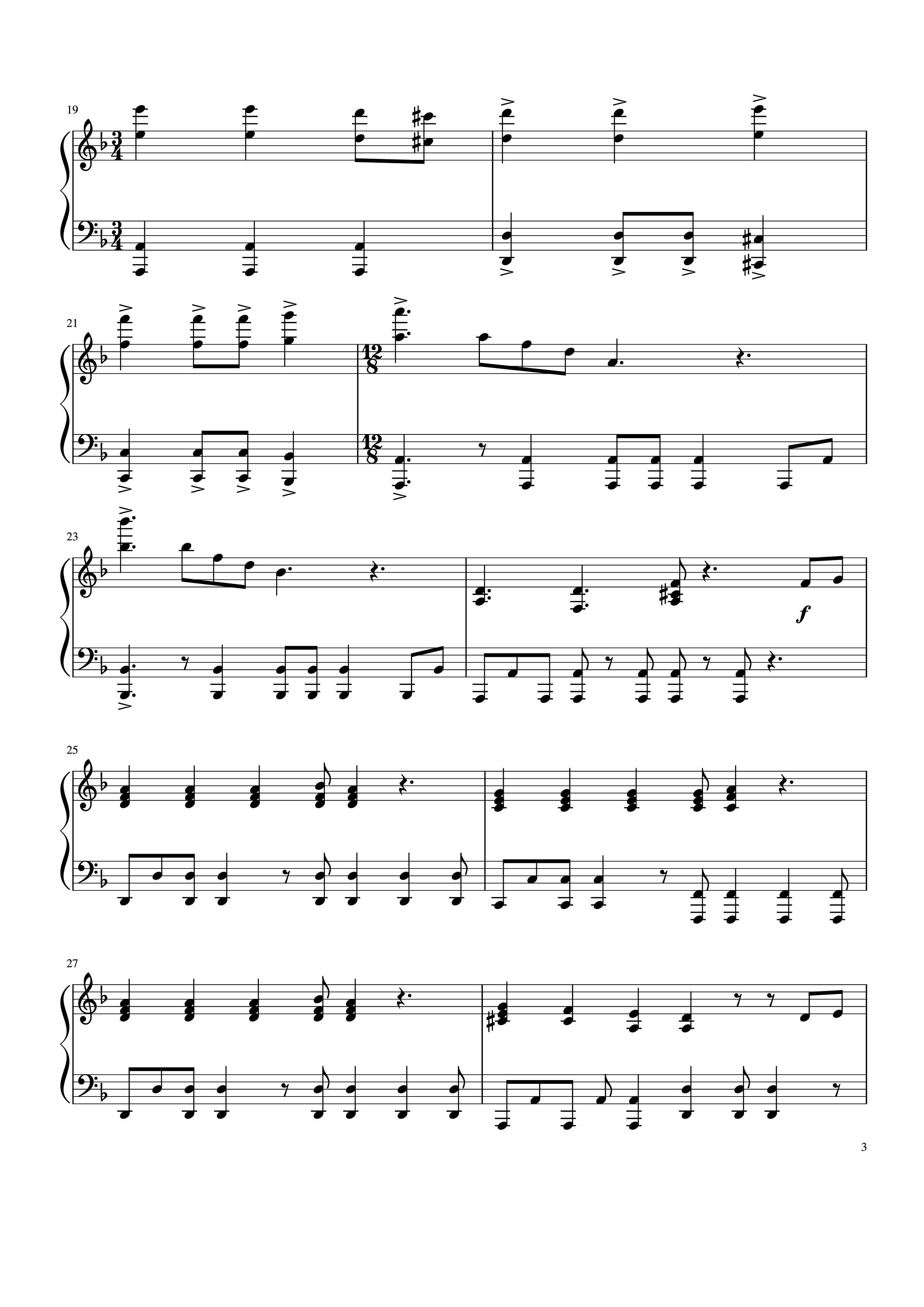 Trang 3 của Sheet nhạc PDF bài hát Pirates of the Caribbean Sheet Piano - BarbossaThePianist