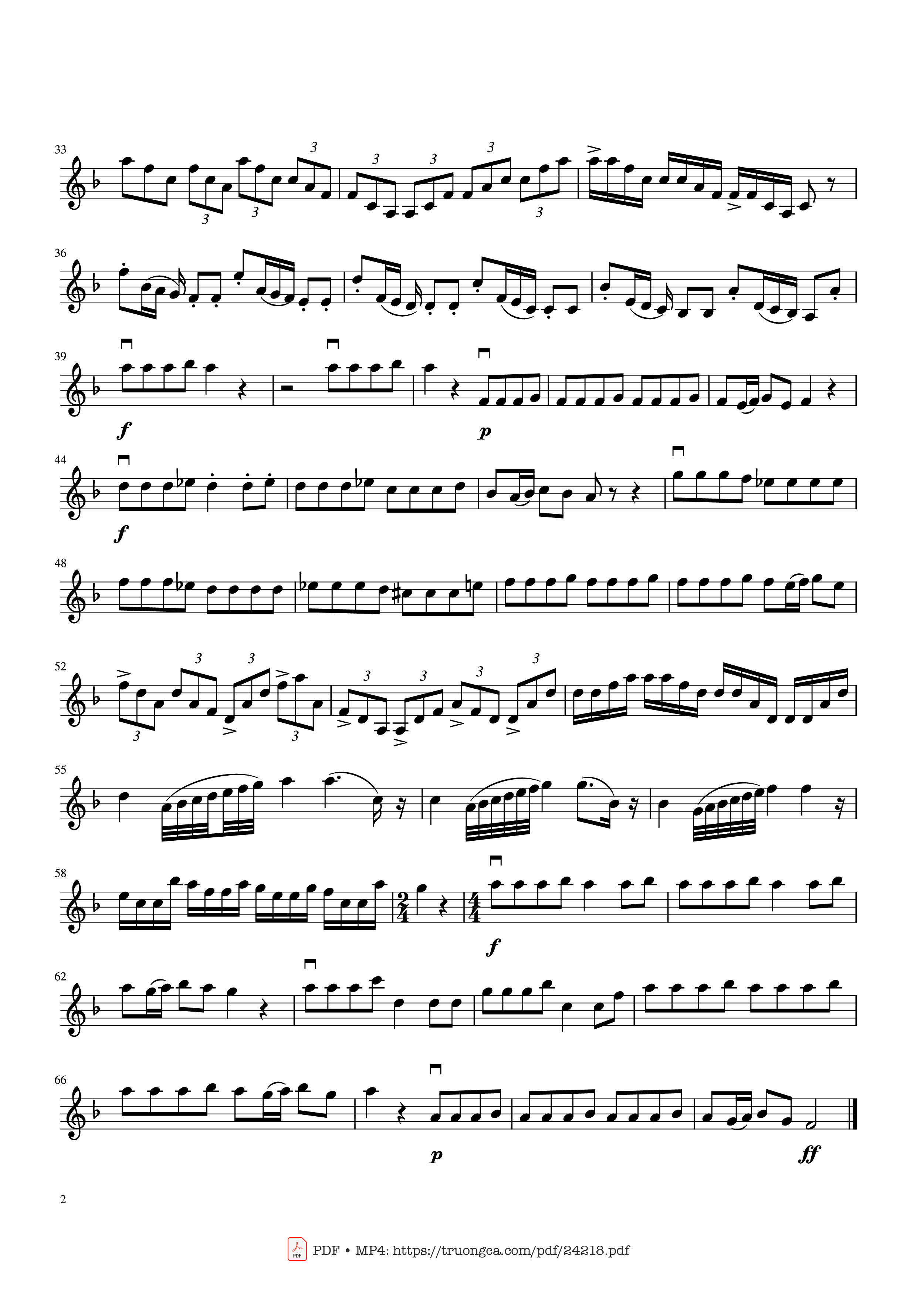 Trang 2 của Sheet nhạc PDF bài hát Autumn, four seasons. A.Vivaldi Sheet Violin - Martinotin