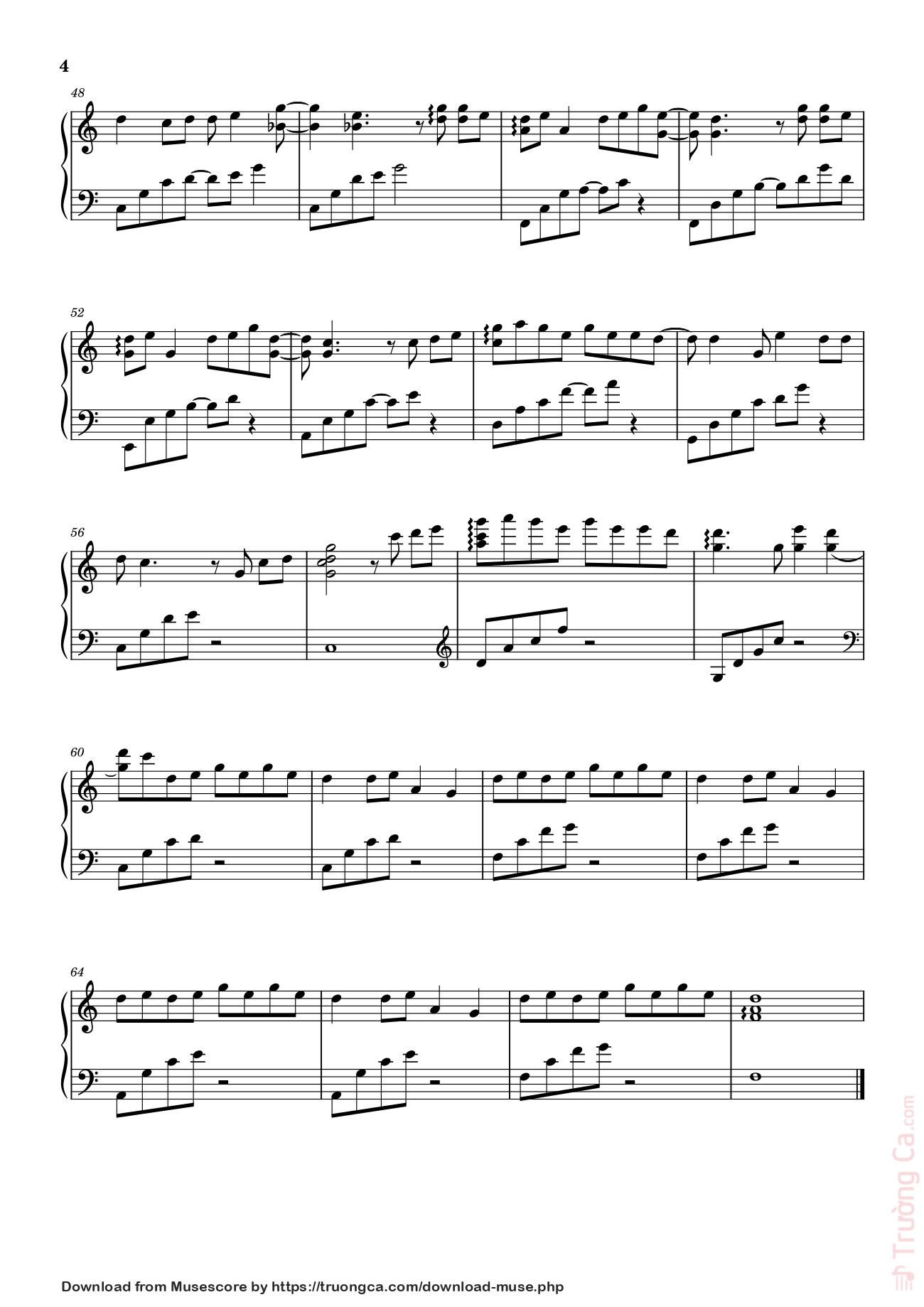 Trang 4 của Sheet nhạc PDF bài hát Sứ Thanh Hoa Sheet Piano - Huydv2298