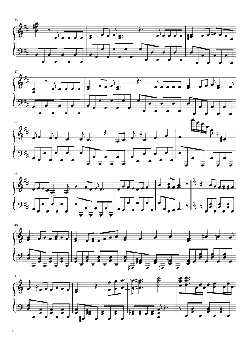 Trang 2 của Sheet nhạc PDF bài hát One Piece - Opening 2 - Believe Sheet Piano - GuillermoVN3