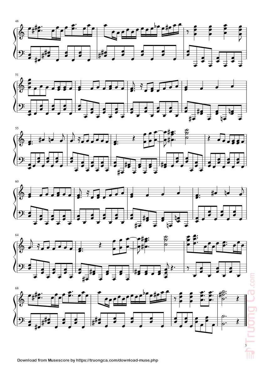 Trang 3 của Sheet nhạc PDF bài hát One Piece - Opening 2 - Believe Sheet Piano - GuillermoVN3