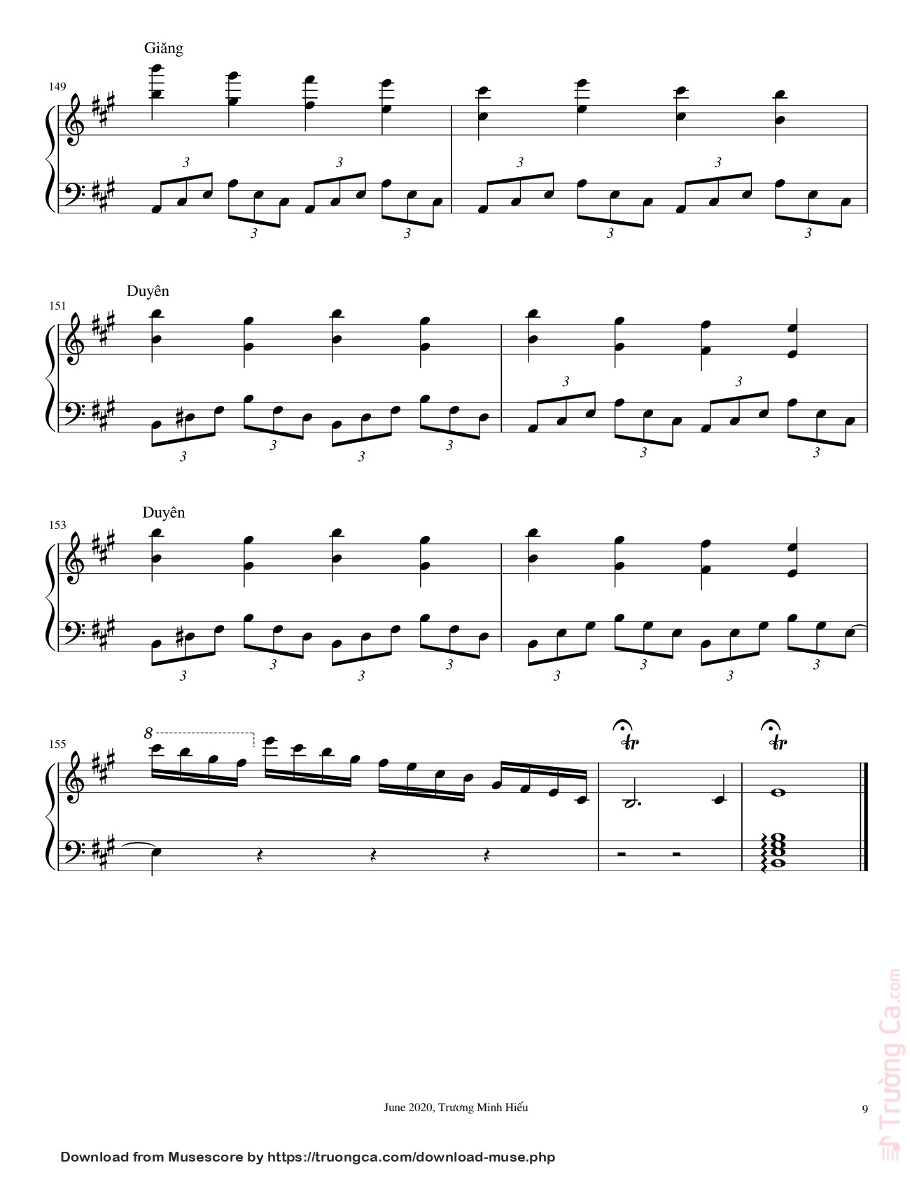 Trang 9 của Sheet nhạc PDF bài hát Trống cơm (Rice drum) Sheet Piano - @hiumintones