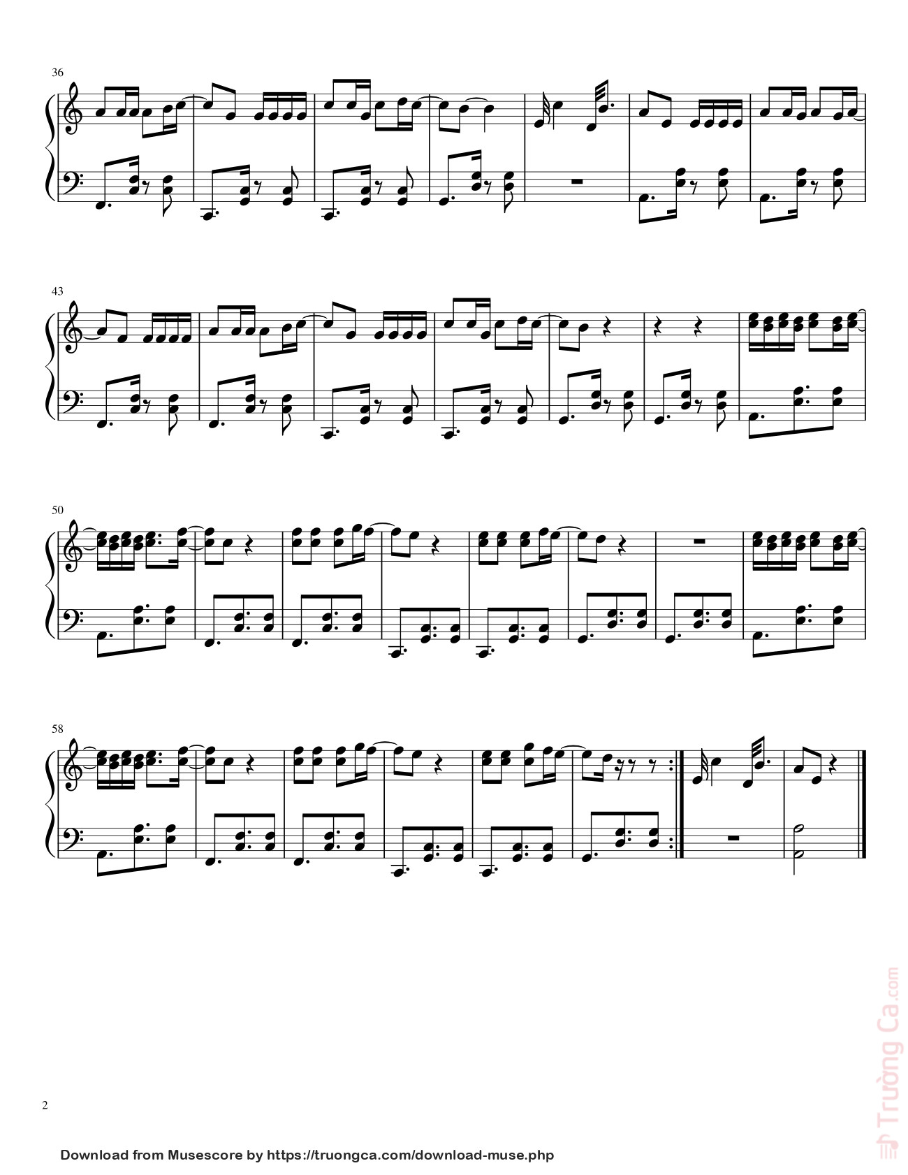 Trang 2 của Sheet nhạc PDF bài hát Despasito Piano Klasik - Vicky himpong