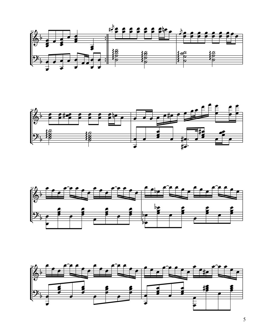 Trang 5 của Sheet nhạc PDF bài hát Senbonzakura Sheet Piano - ThVocaloid21 -5-