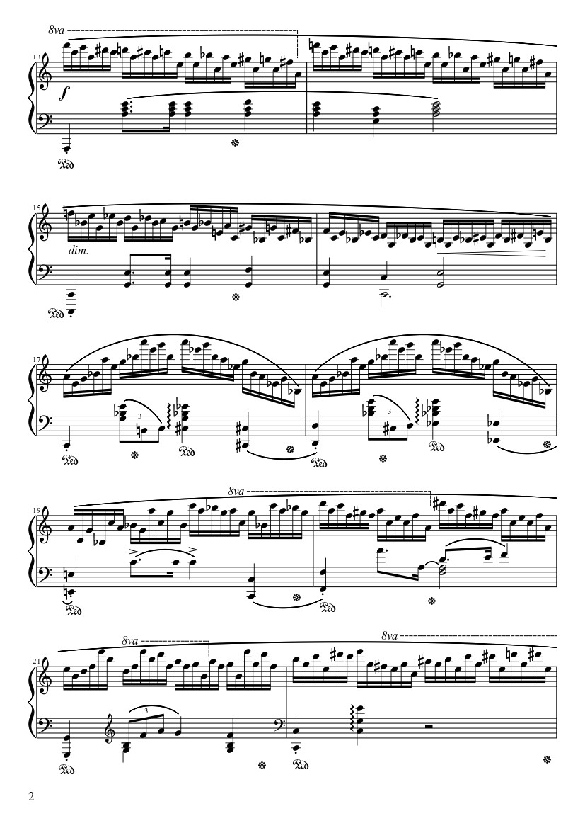 Trang 2 của Sheet nhạc PDF bài hát Étude Opus 25 No. 11 in A Minor “Winter Wind” Sheet Piano - Frédéric François Chopin