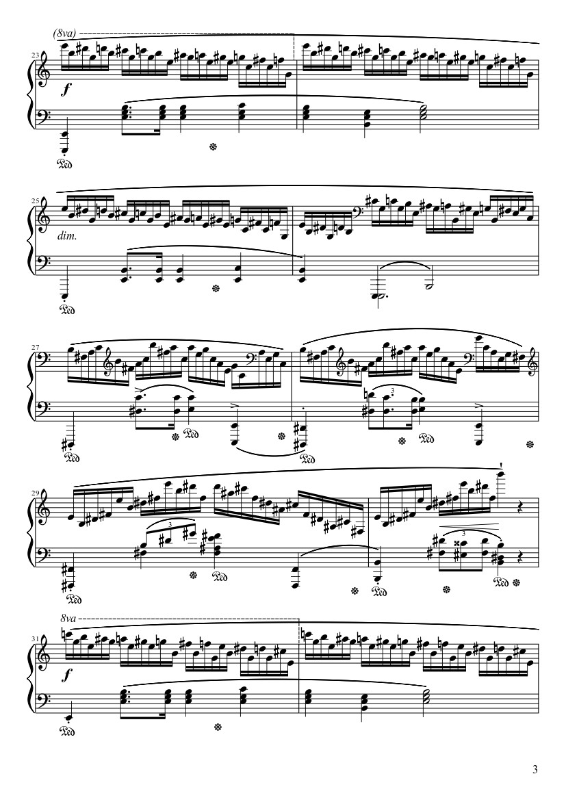 Trang 3 của Sheet nhạc PDF bài hát Étude Opus 25 No. 11 in A Minor “Winter Wind” Sheet Piano - Frédéric François Chopin
