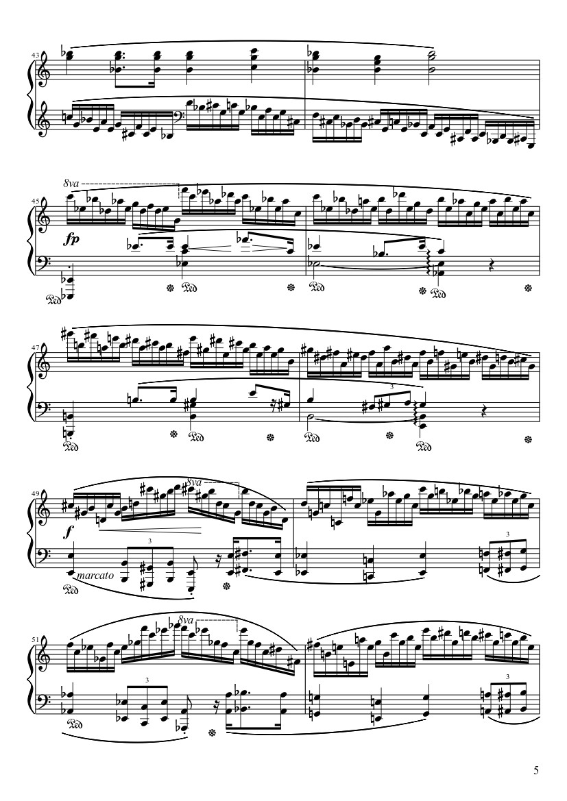 Trang 5 của Sheet nhạc PDF bài hát Étude Opus 25 No. 11 in A Minor “Winter Wind” Sheet Piano - Frédéric François Chopin