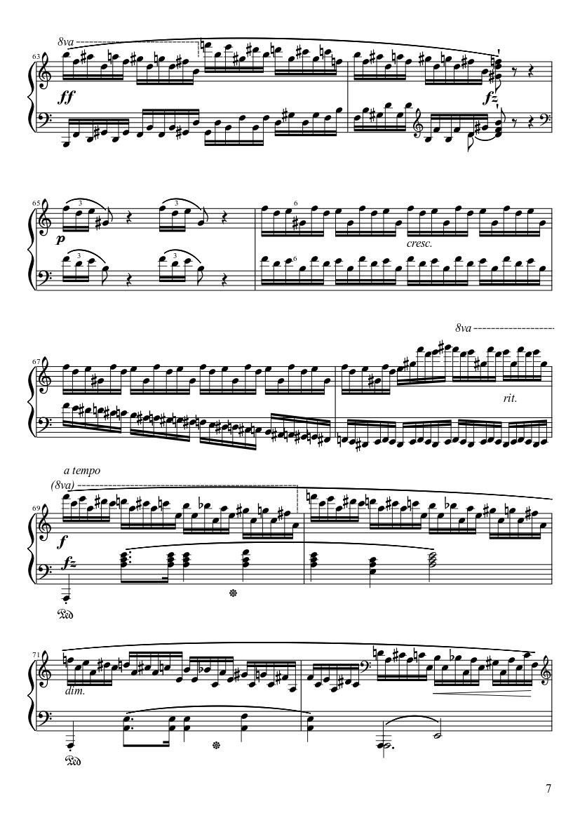 Trang 7 của Sheet nhạc PDF bài hát Étude Opus 25 No. 11 in A Minor “Winter Wind” Sheet Piano - Frédéric François Chopin