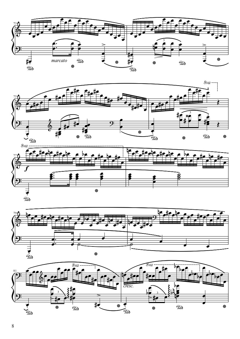Trang 8 của Sheet nhạc PDF bài hát Étude Opus 25 No. 11 in A Minor “Winter Wind” Sheet Piano - Frédéric François Chopin