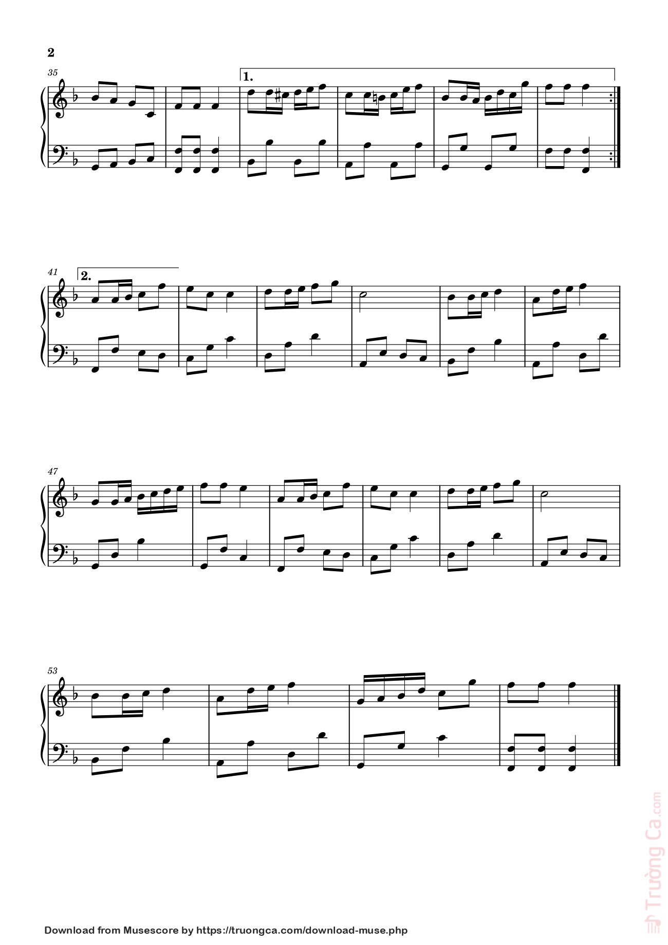 Trang 2 của Sheet nhạc PDF bài hát Ngày Xuân Long Phụng Sum Vầy Sheet Piano - Bích Phương