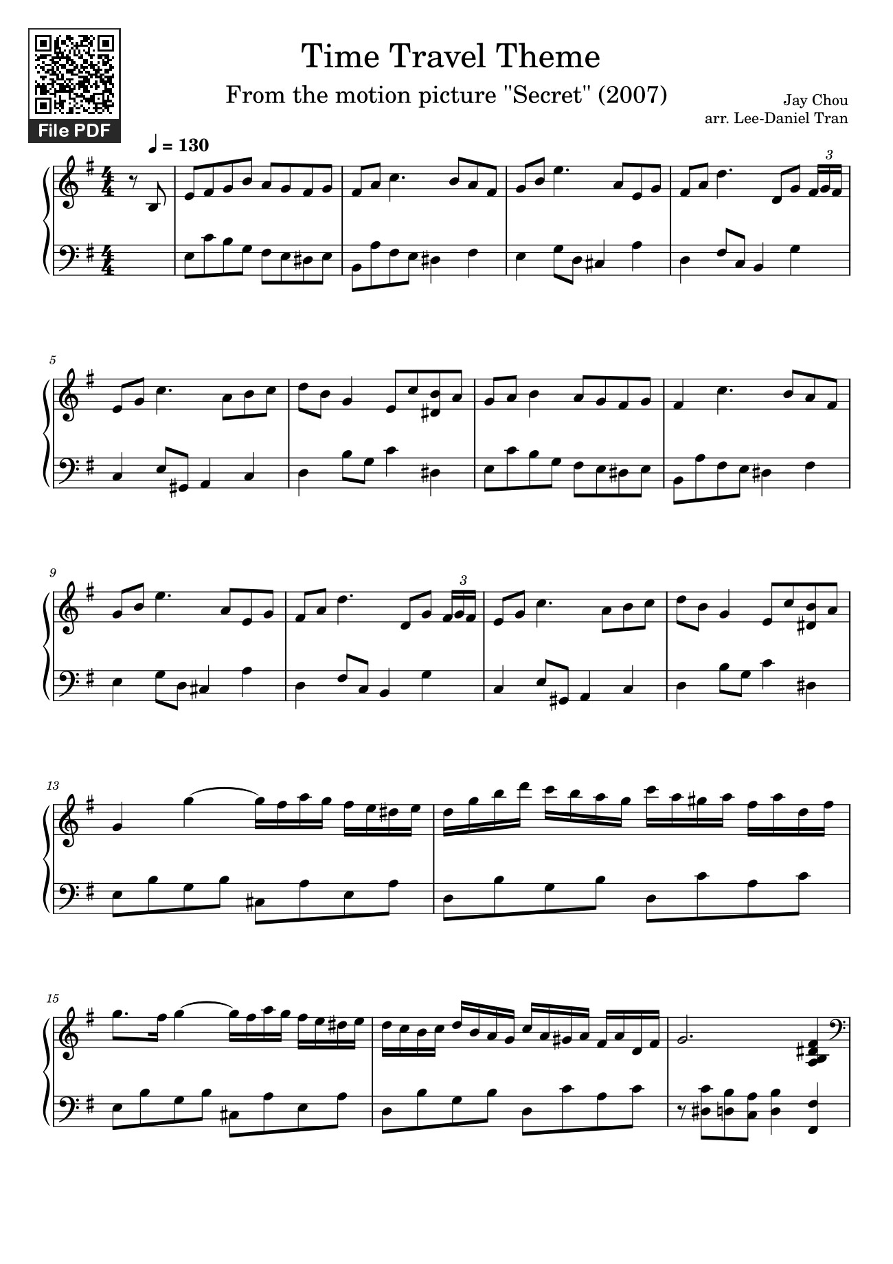Sheet nhạc PDF bài Time Travel Theme Sheet Piano
