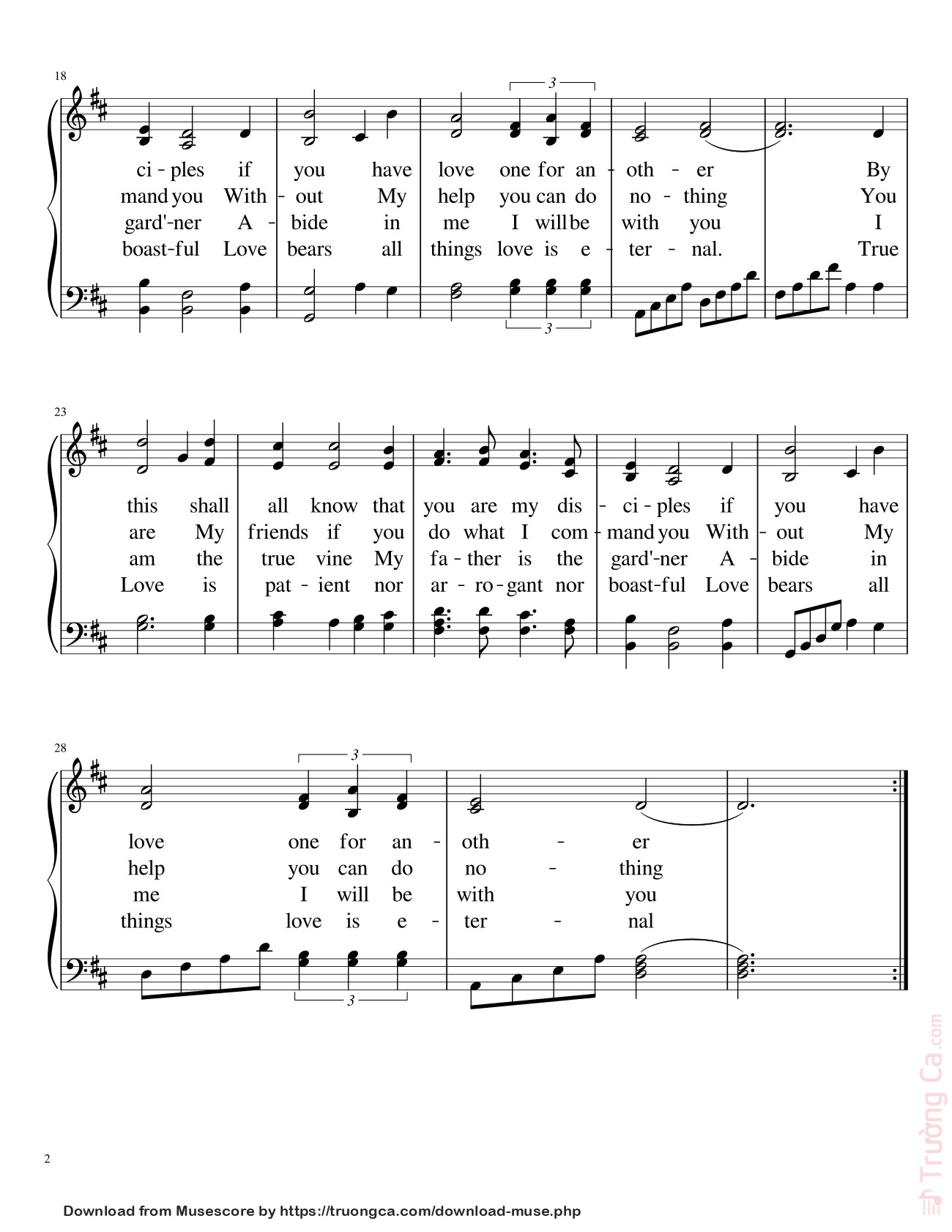 Trang 2 của Sheet nhạc PDF bài hát A New Commandment Sheet Piano - Hymns