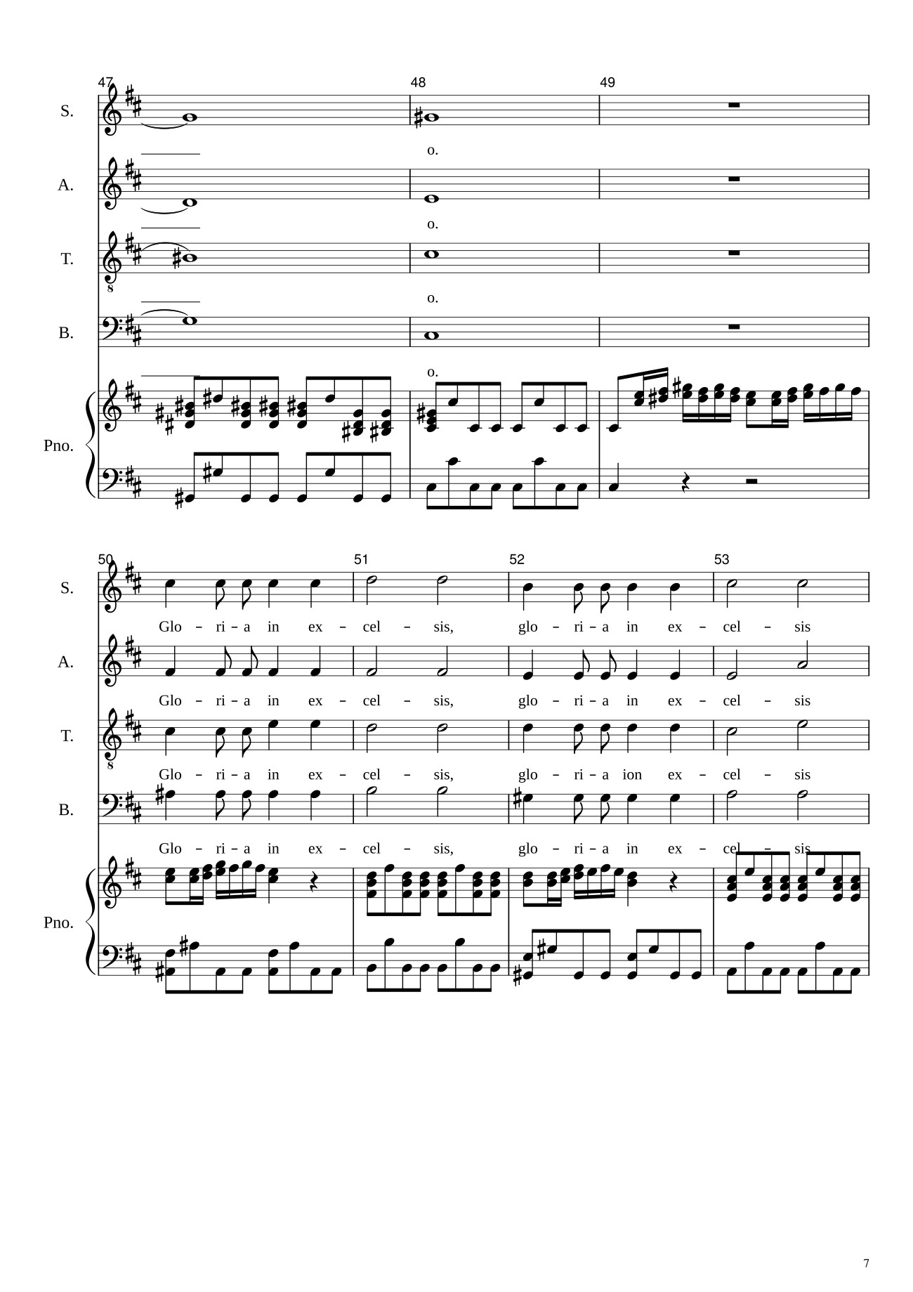 Trang 7 của Sheet nhạc PDF bài hát Gloria in excelsis Deo (SATB) - Antonio Vivaldi