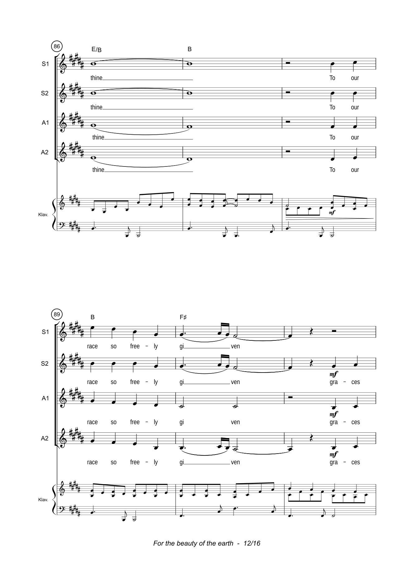 Trang 12 của Sheet nhạc PDF bài hát For the beauty of the earth Sheet Piano - John Rutter
