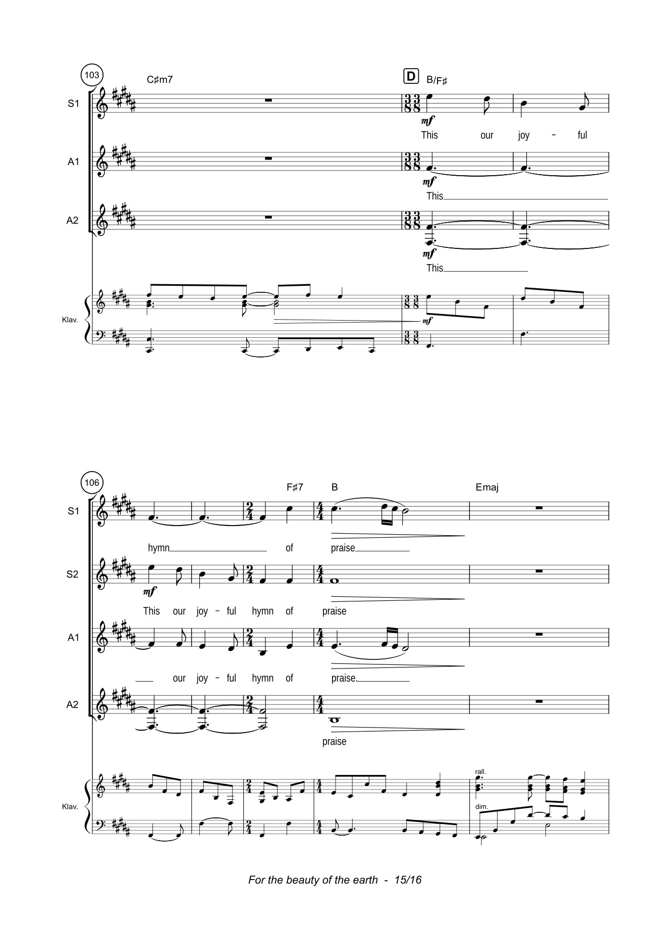 Trang 15 của Sheet nhạc PDF bài hát For the beauty of the earth Sheet Piano - John Rutter