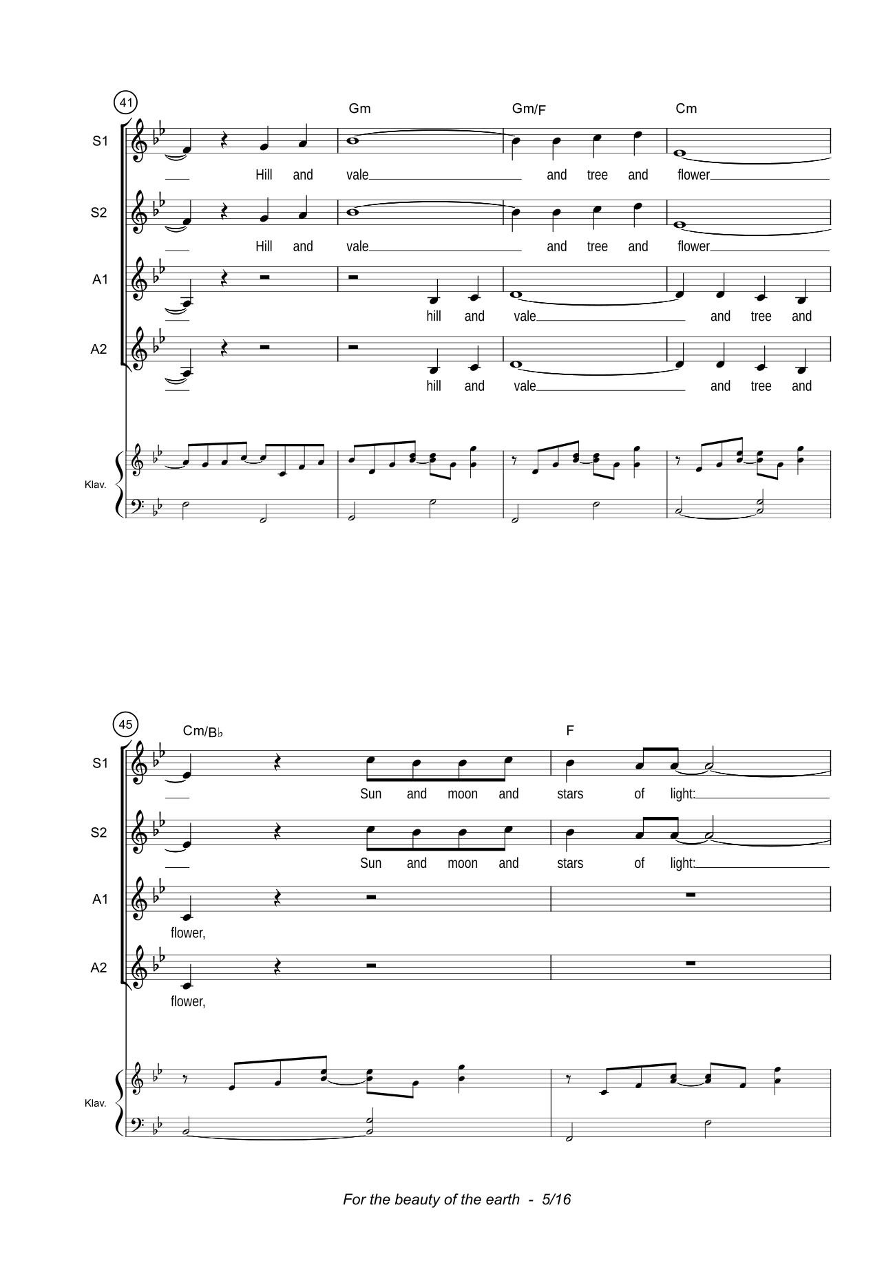 Trang 5 của Sheet nhạc PDF bài hát For the beauty of the earth Sheet Piano - John Rutter