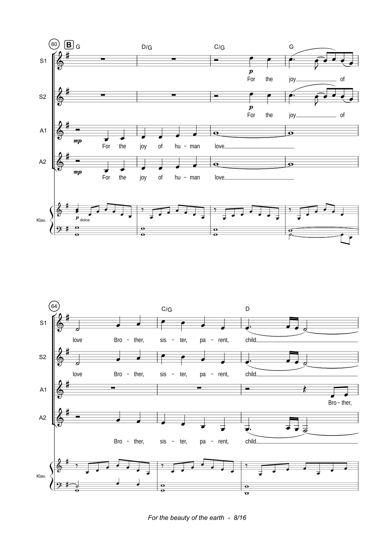 Trang 8 của Sheet nhạc PDF bài hát For the beauty of the earth Sheet Piano - John Rutter