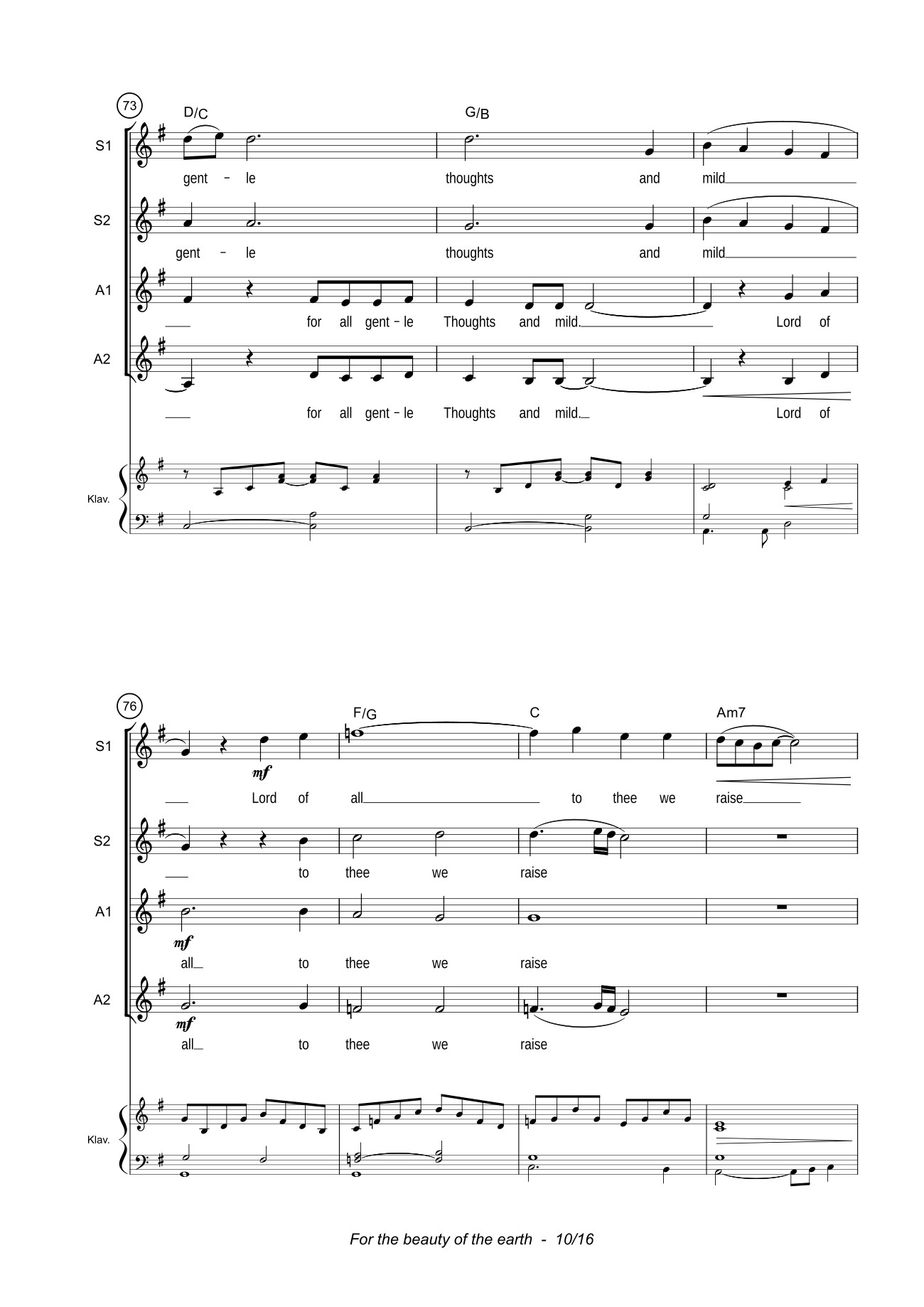 Trang 10 của Sheet nhạc PDF bài hát For the beauty of the earth Sheet Piano - John Rutter