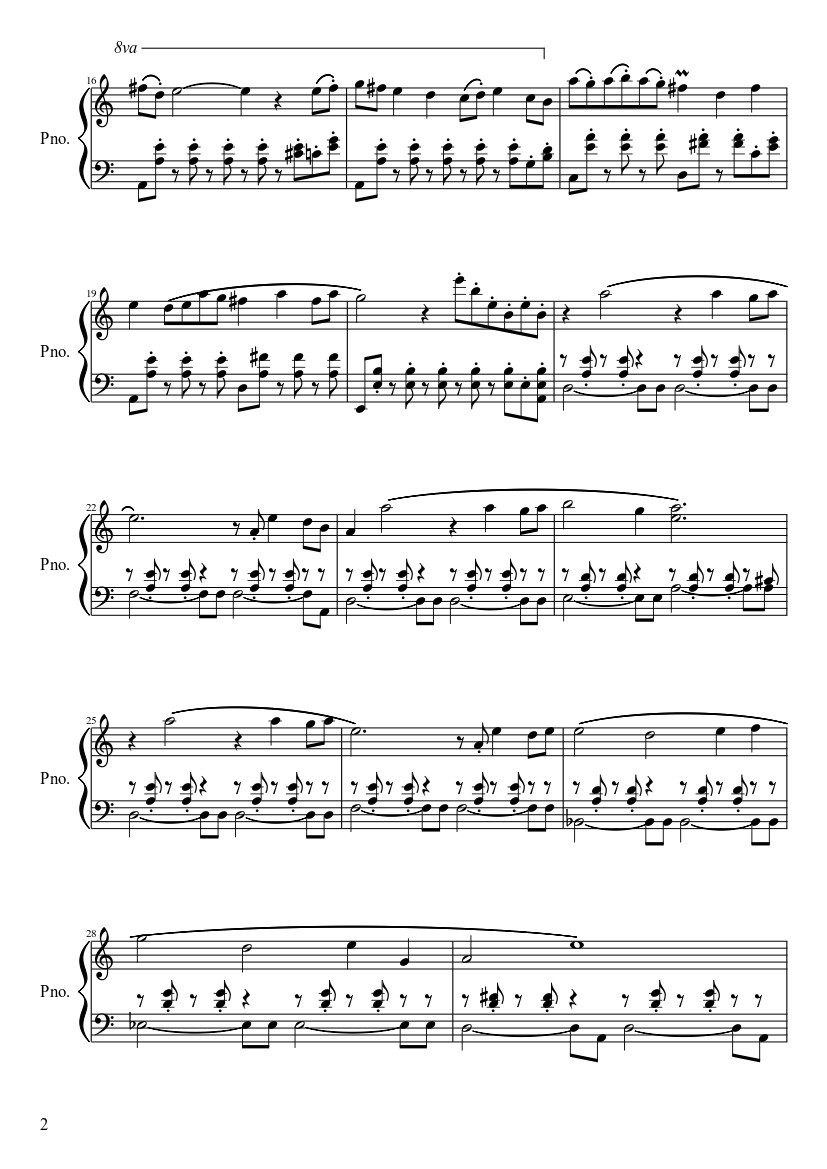 Trang 2 của Sheet nhạc PDF bài hát Faron Woods Sheet Piano - EpicGamer02