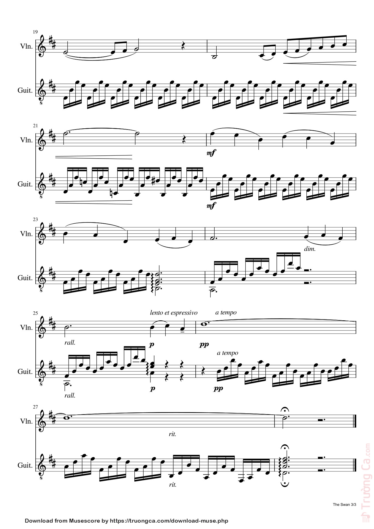 Trang 3 của Sheet nhạc PDF bài hát The Swan Sheet Piano - Camille Saint-Saëns (1835-1921)