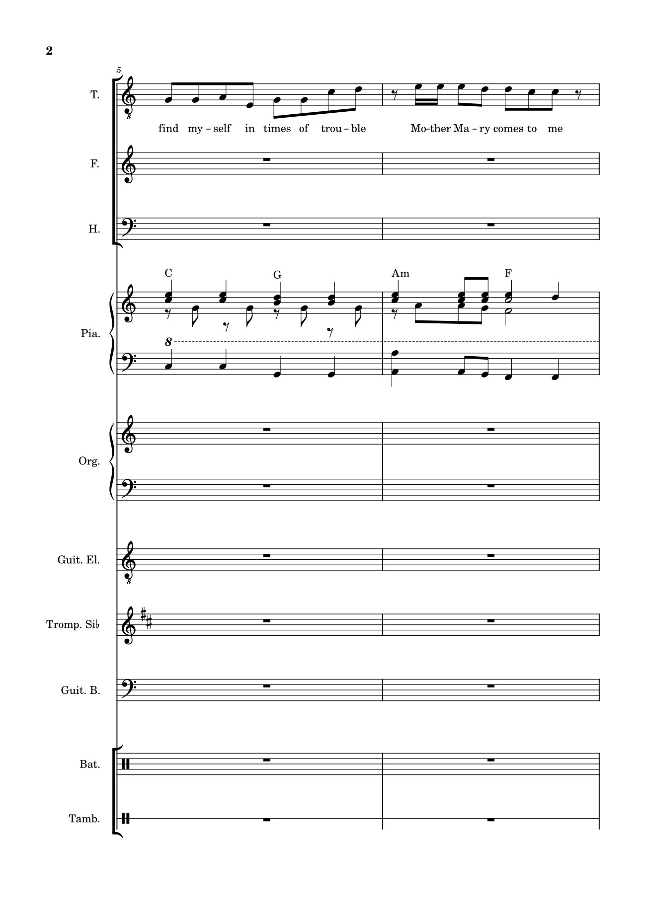Trang 2 của Sheet nhạc PDF bài hát Let it be (hợp xướng) - Albert Jean-Paul