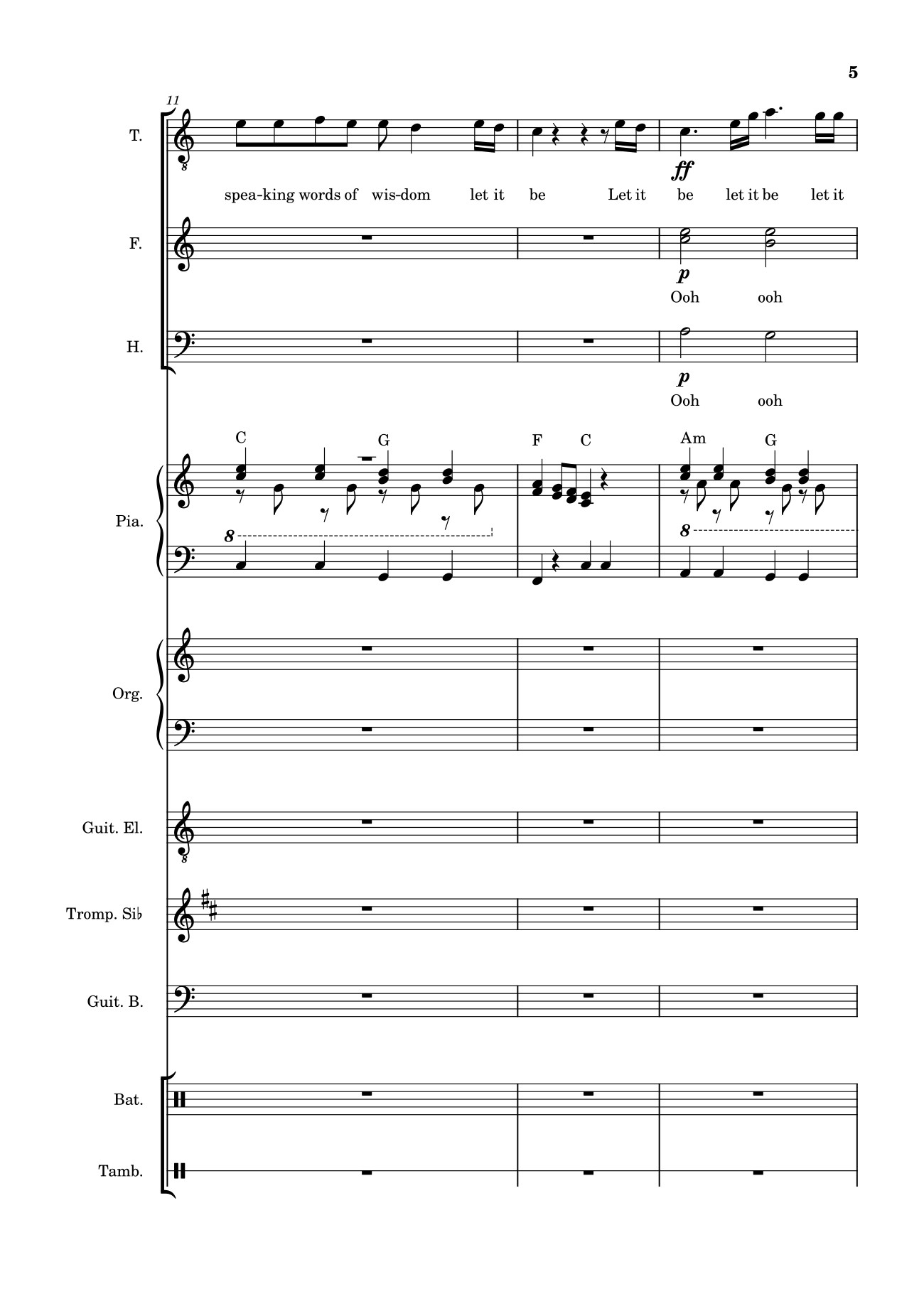 Trang 5 của Sheet nhạc PDF bài hát Let it be (hợp xướng) - Albert Jean-Paul