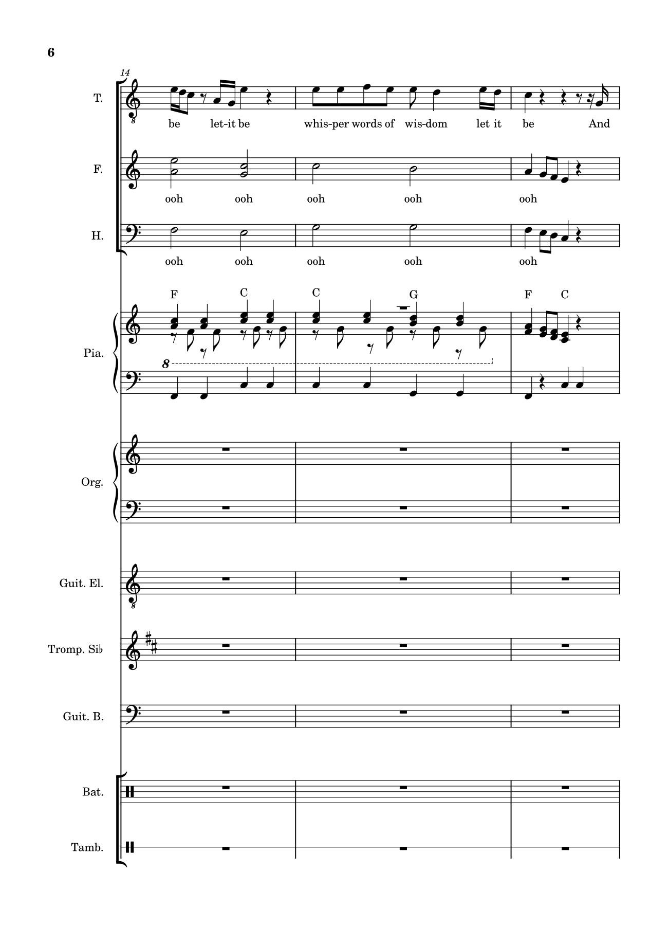 Trang 6 của Sheet nhạc PDF bài hát Let it be (hợp xướng) - Albert Jean-Paul