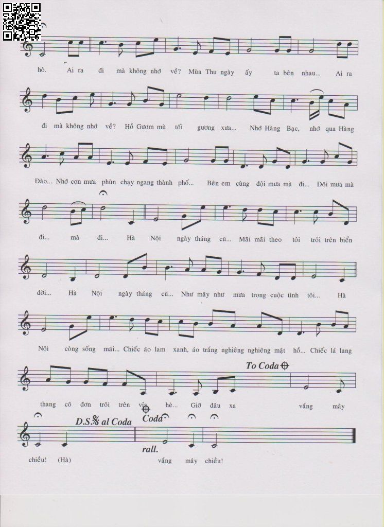 Trang 2 của Sheet nhạc PDF bài hát Hà Nội ngày tháng cũ - Song Ngọc, Hà  nội ngày tháng  cũ có bóng trăng  thơ in  trên mặt  hồ. Hà nội ngày tháng  cũ có tiếng oanh ca bên bờ tường  vi