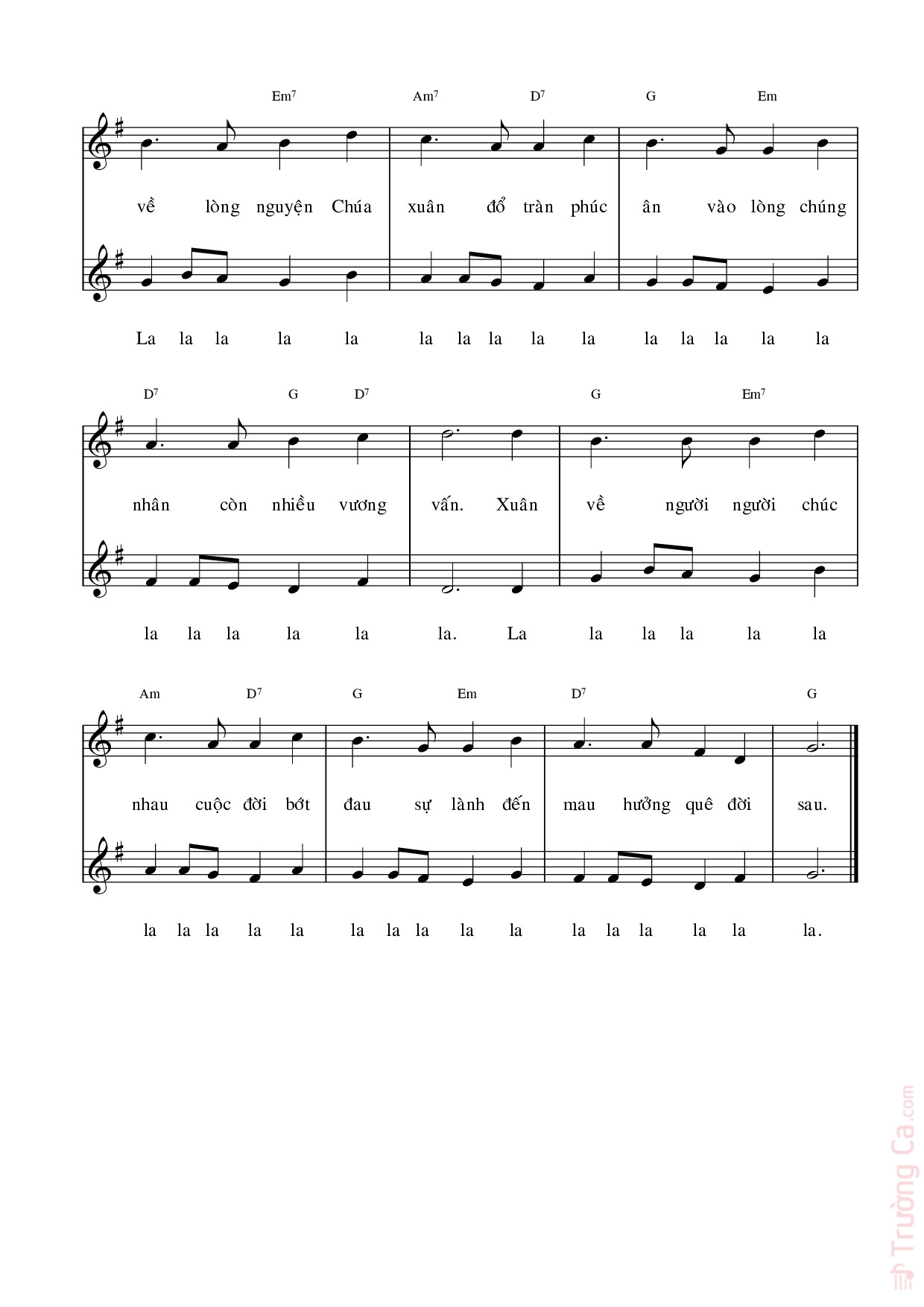 Trang 2 của Sheet nhạc PDF bài hát Hoan ca mùa xuân - Phương Trân & Mỹ Huyền