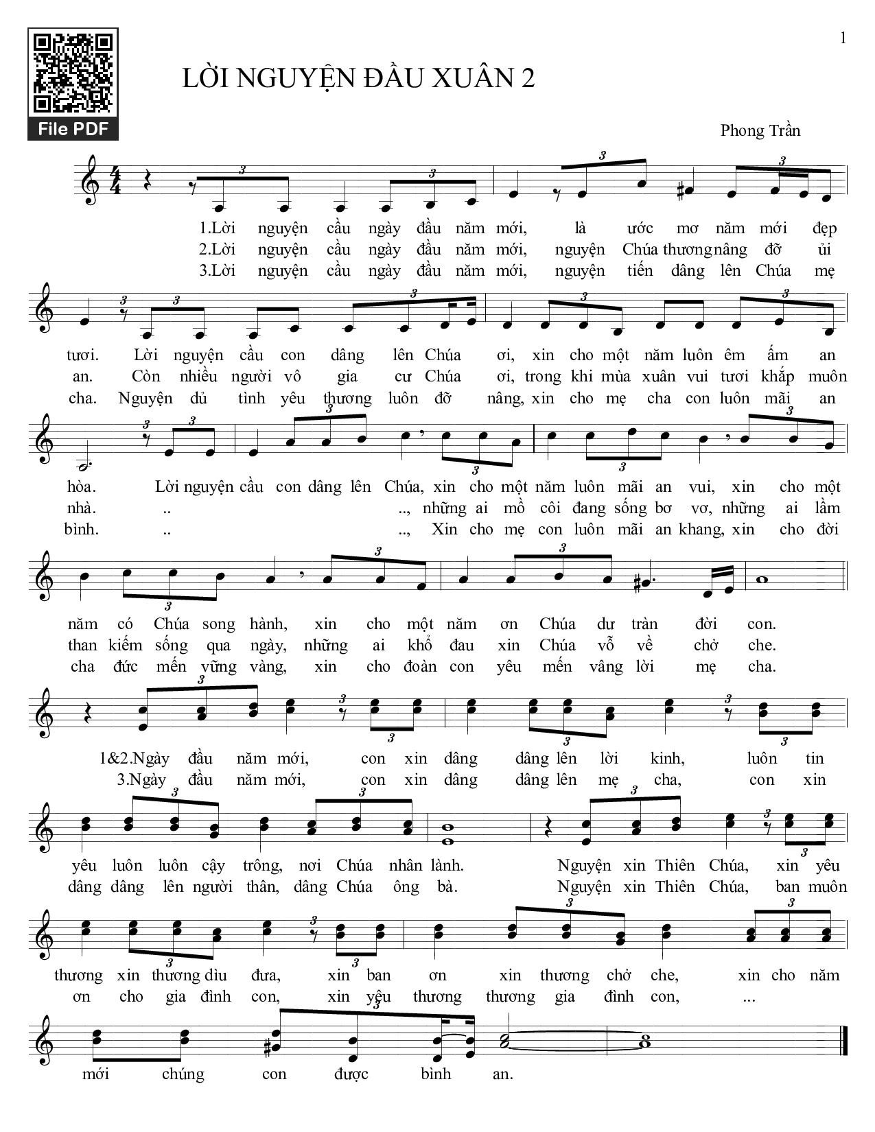 Lời nguyện đầu xuân. 2