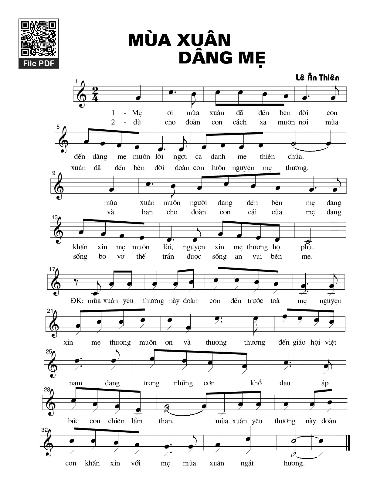 Mùa xuân dâng Mẹ