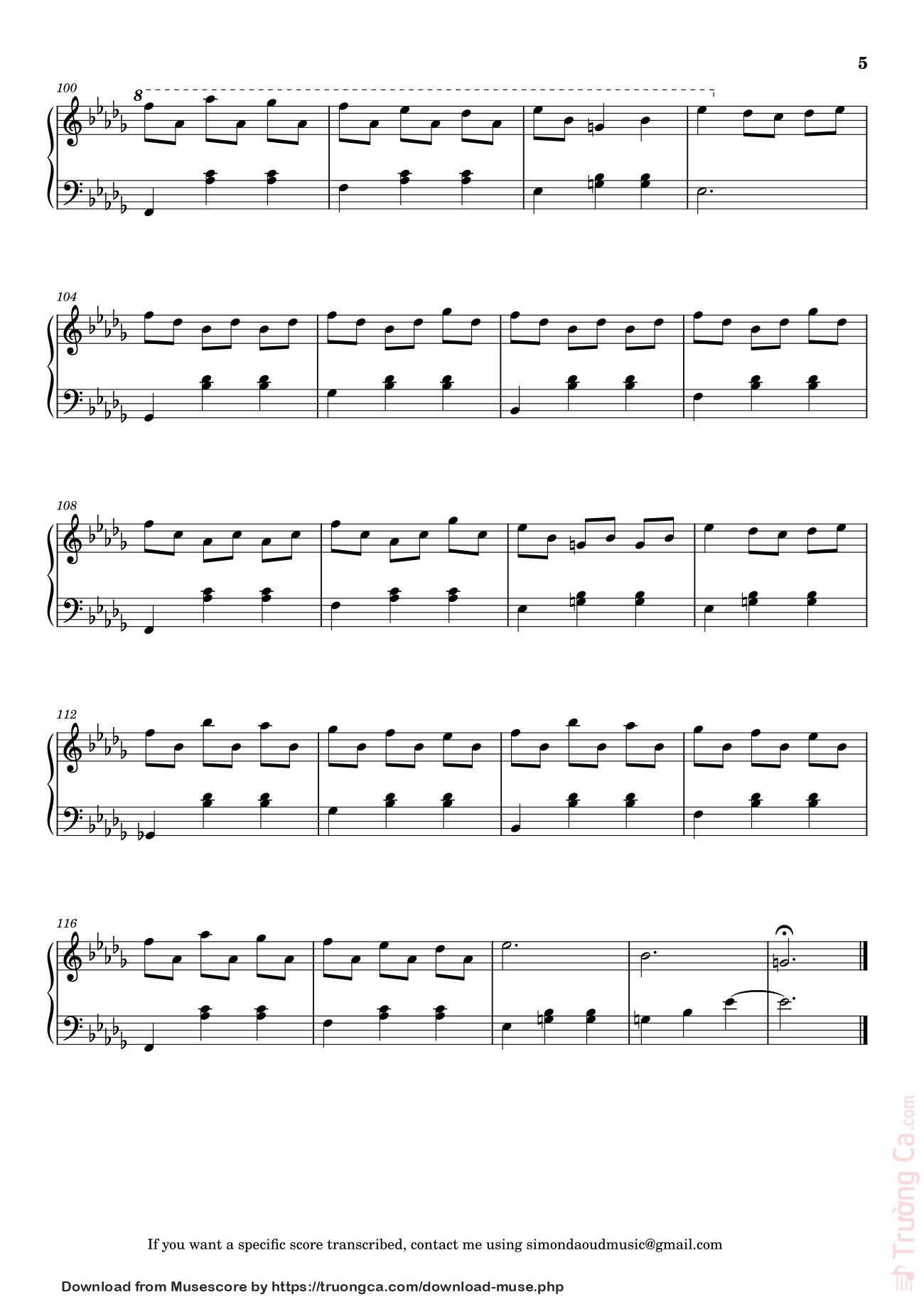 Trang 5 của Sheet nhạc PDF bài hát Valzer d