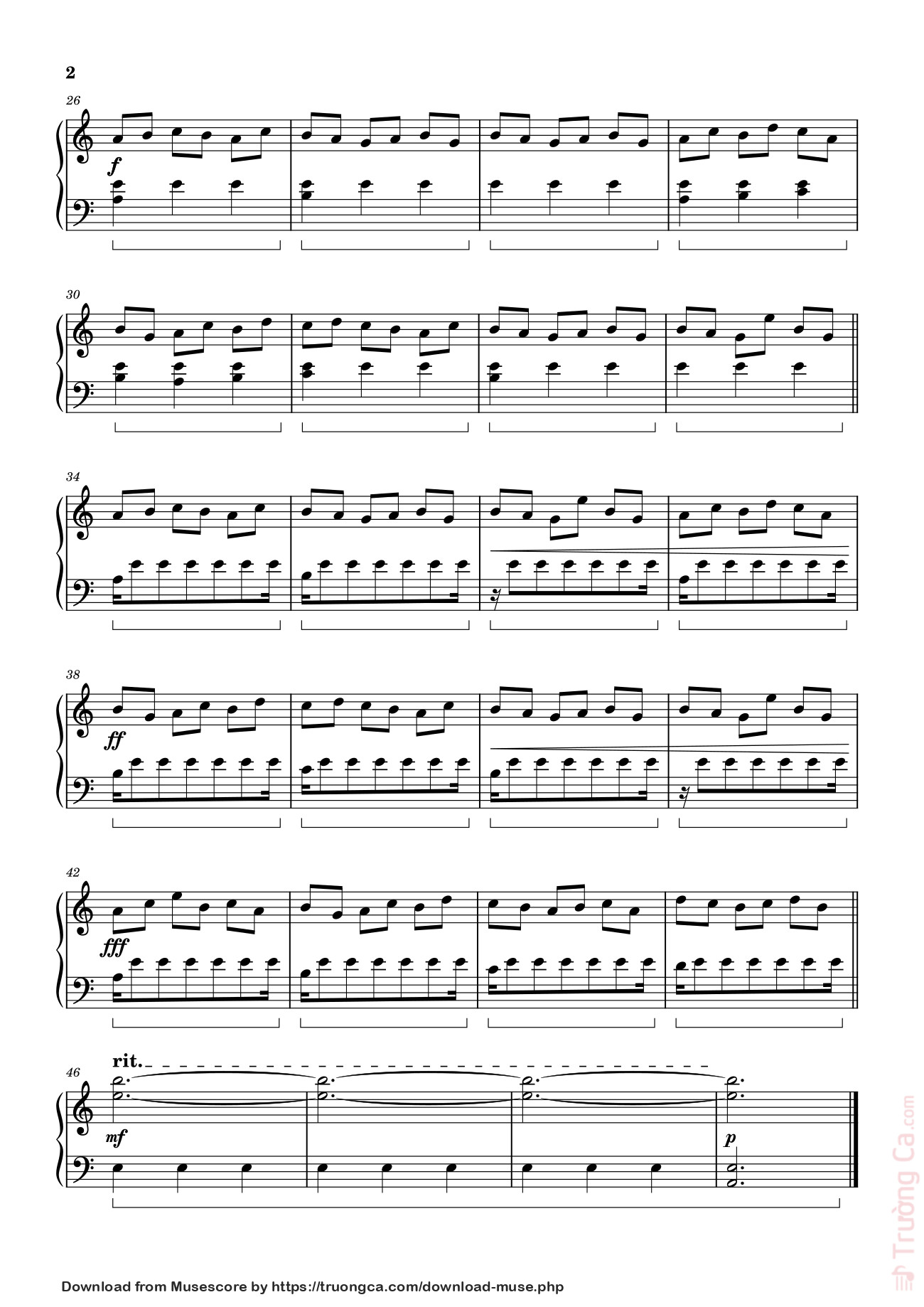 Trang 2 của Sheet nhạc PDF bài hát Interstellar - Hans Zimmer