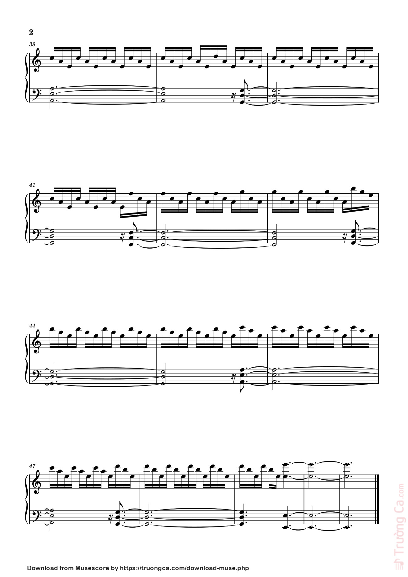 Trang 2 của Sheet nhạc PDF bài hát Interstellar Theme Sheet Piano - Matteo248