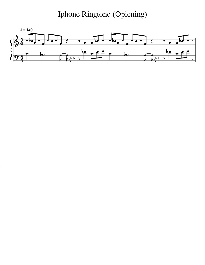 Trang 1 của Sheet nhạc PDF bài hát Iphone Ringtone (Opiening) - Kenyonakil