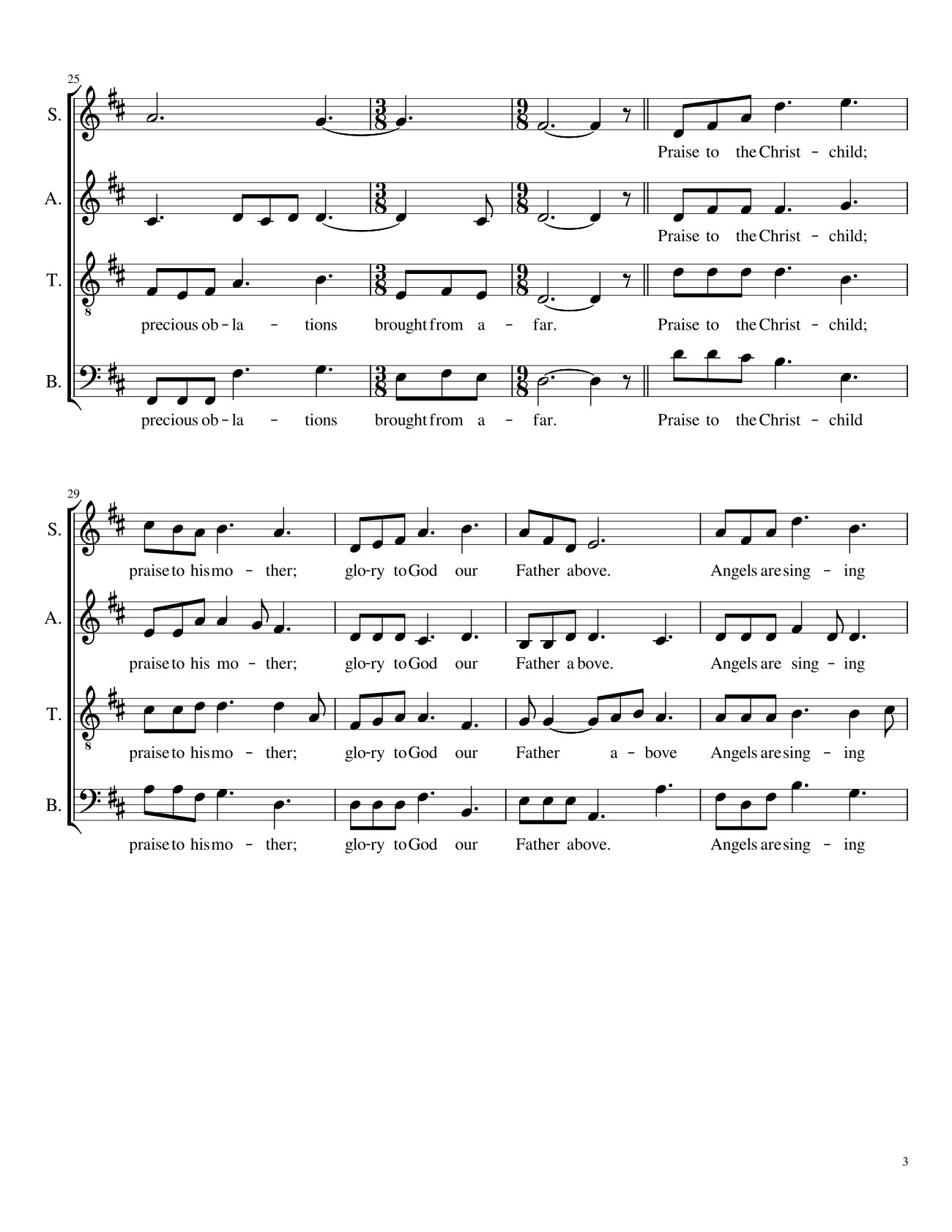 Trang 3 của Sheet nhạc PDF bài hát Child in a Manger (SATB) - Abqsinger