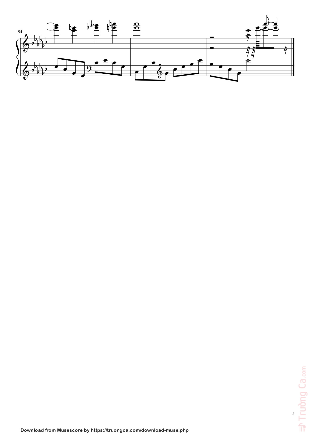 Trang 5 của Sheet nhạc PDF Piano bài hát Tay trái chỉ trăng Sheet Piano - Maihao