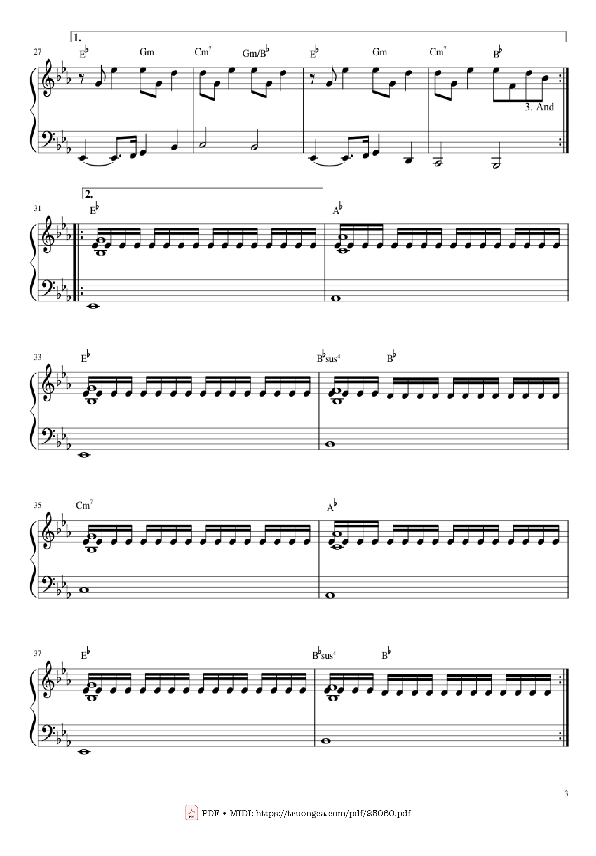 Trang 3 của Sheet nhạc PDF bài hát Fix You Sheet Piano - Leon Montealegre