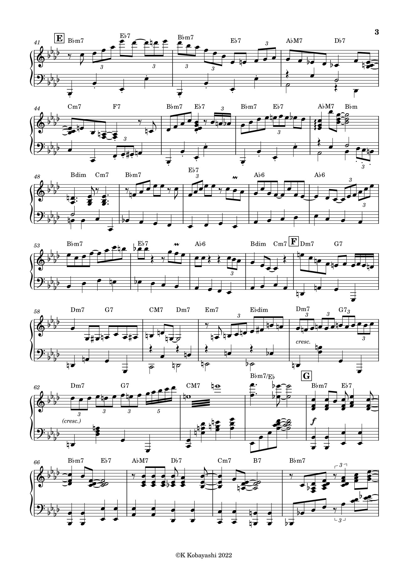 Trang 3 của Sheet nhạc PDF bài hát Tea For Two Sheet Piano - K Kobayashi