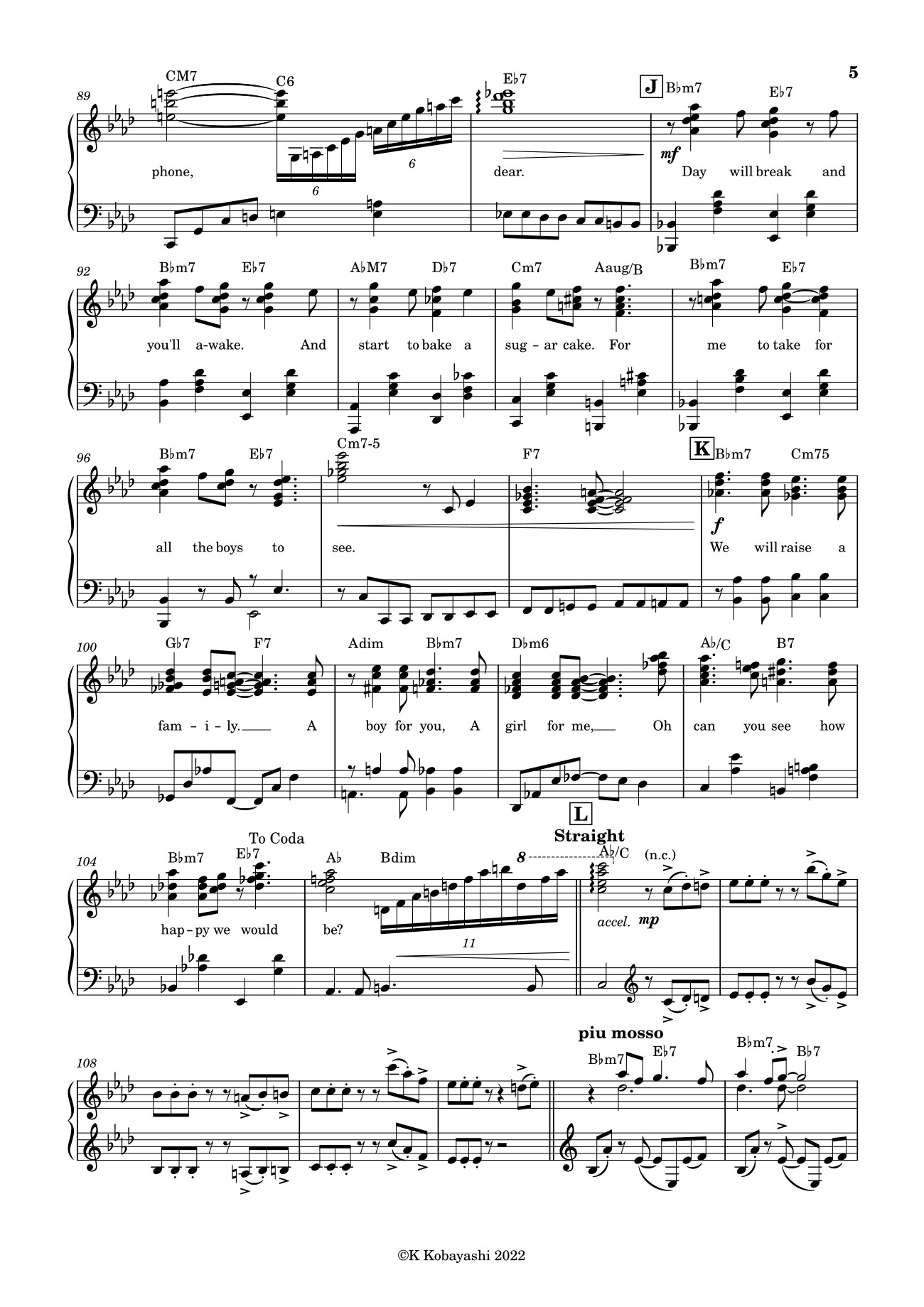 Trang 5 của Sheet nhạc PDF bài hát Tea For Two Sheet Piano - K Kobayashi