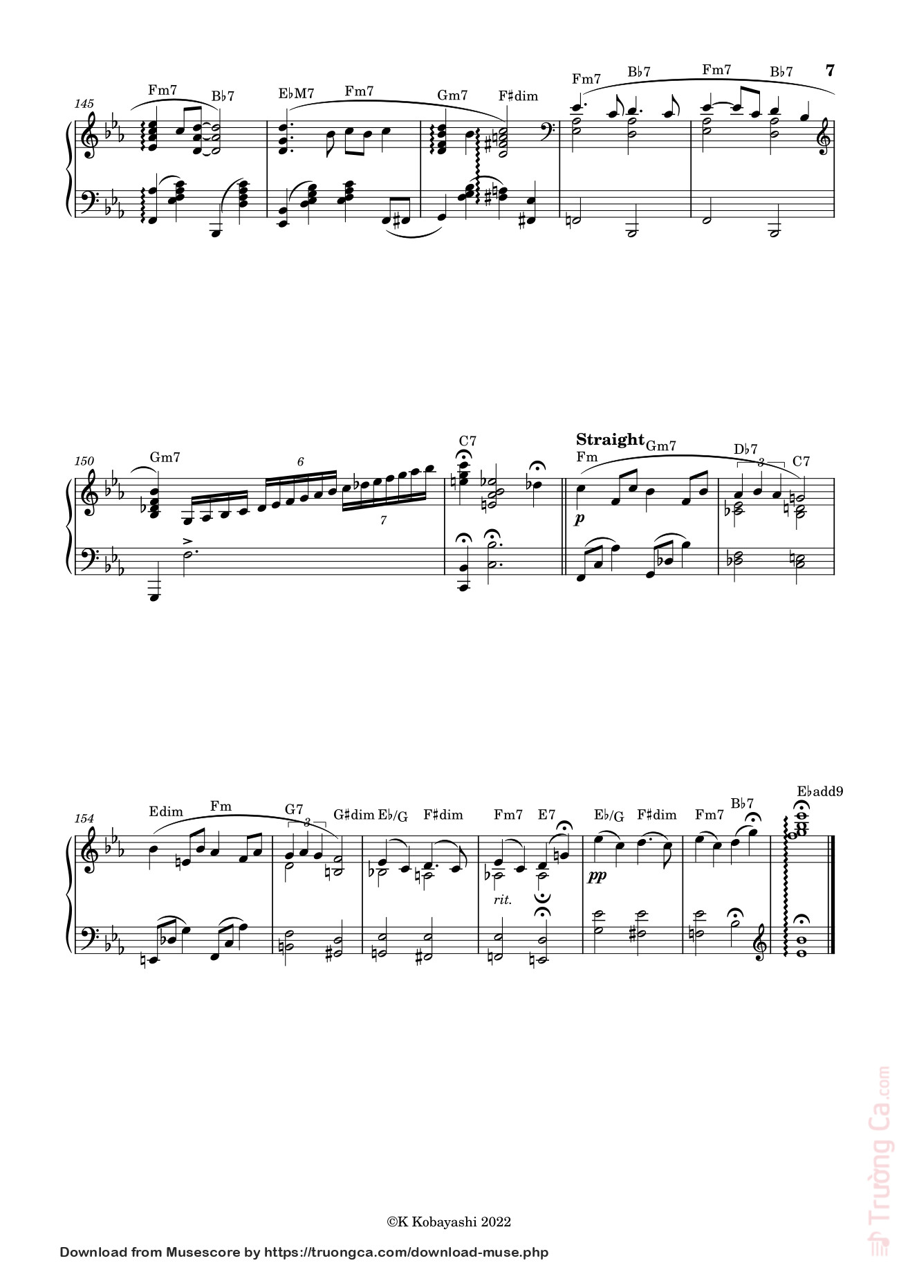 Trang 7 của Sheet nhạc PDF bài hát Tea For Two Sheet Piano - K Kobayashi