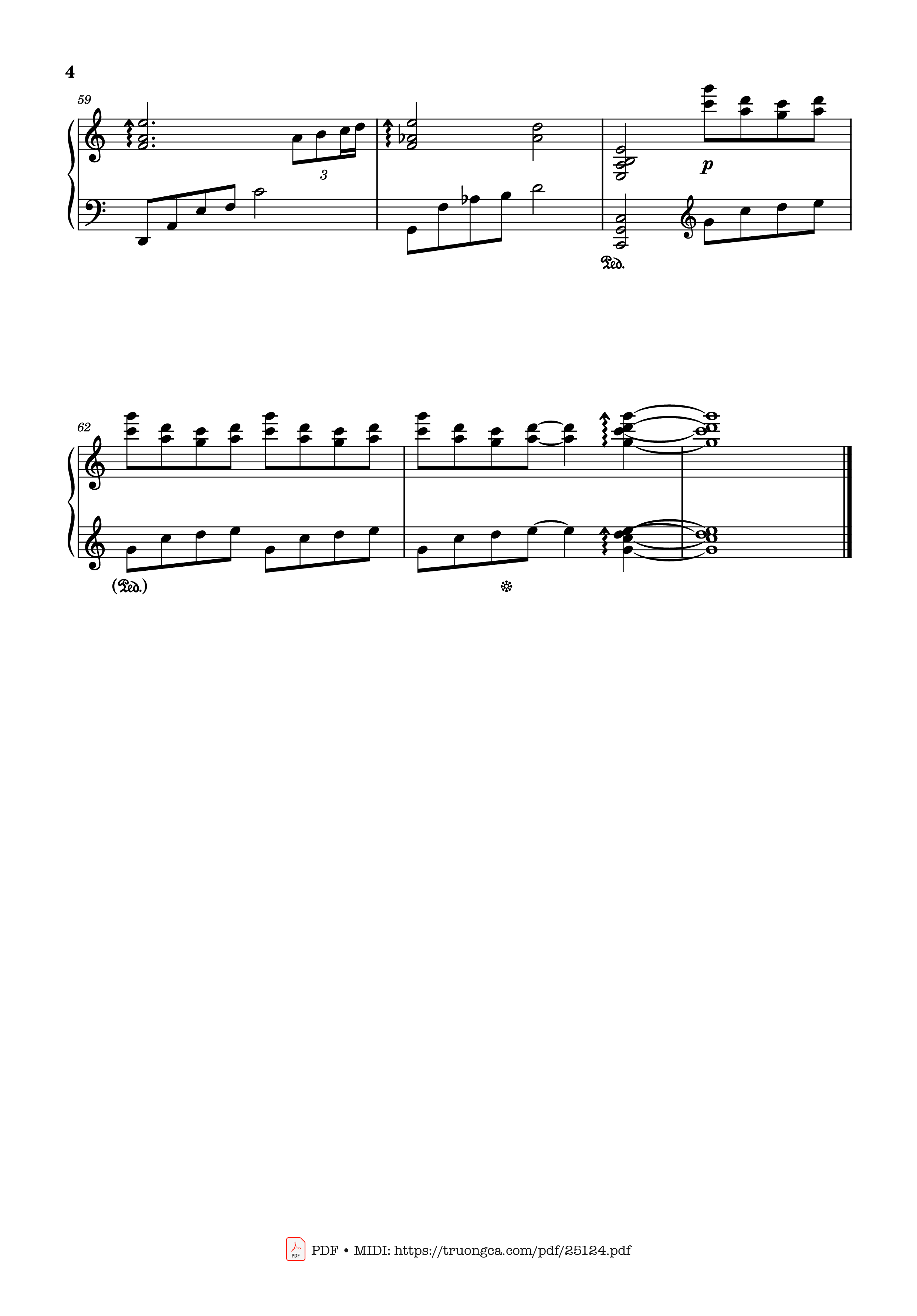 Trang 4 của Sheet nhạc PDF bài hát Joe Hisaishi - One Summer