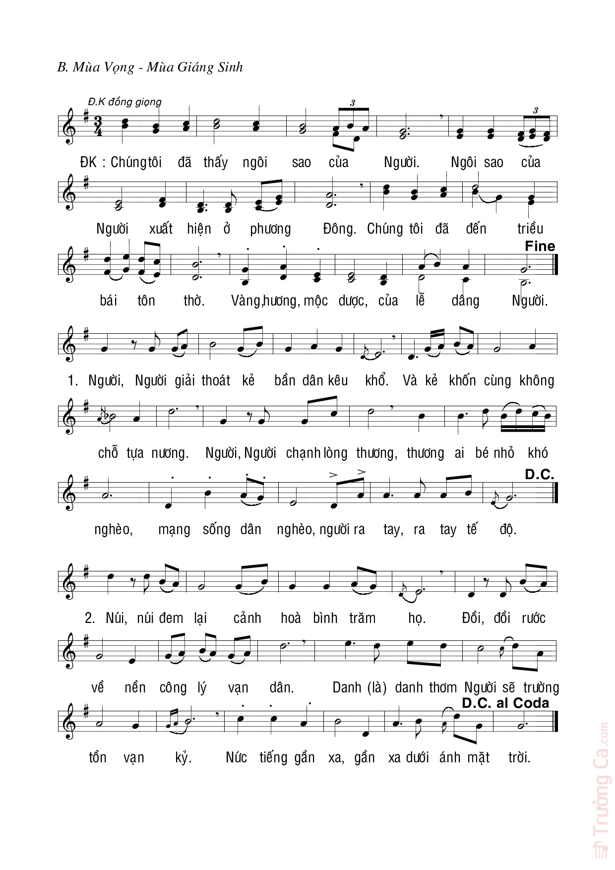 Chúng tôi đã thấy ngôi sao của Người ngôi sao của Người xuất hiện ở phương Đông, Trang 2