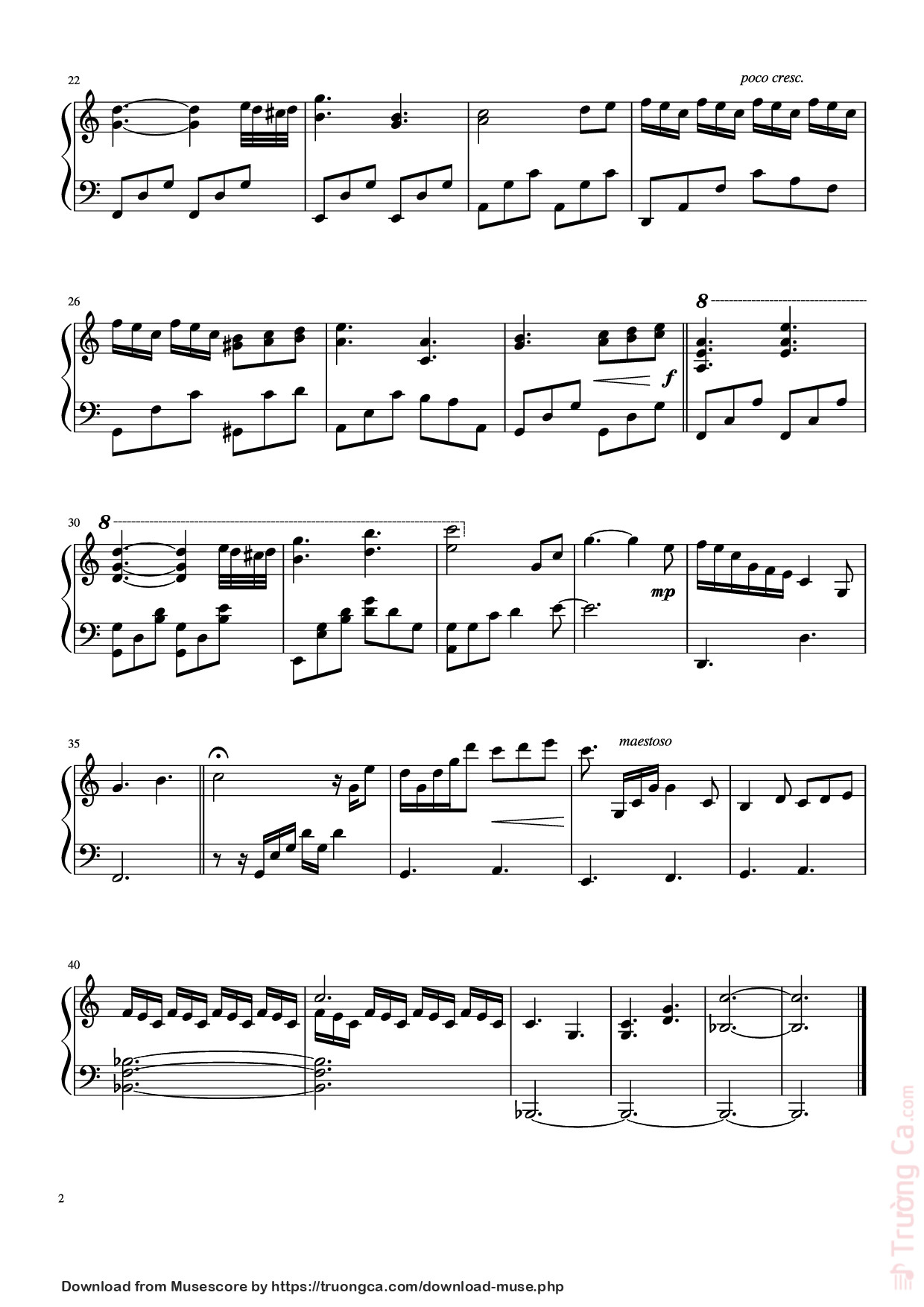 Trang 2 của Sheet nhạc PDF bài hát My Lie Sheet Piano - Masaru Yokoyama