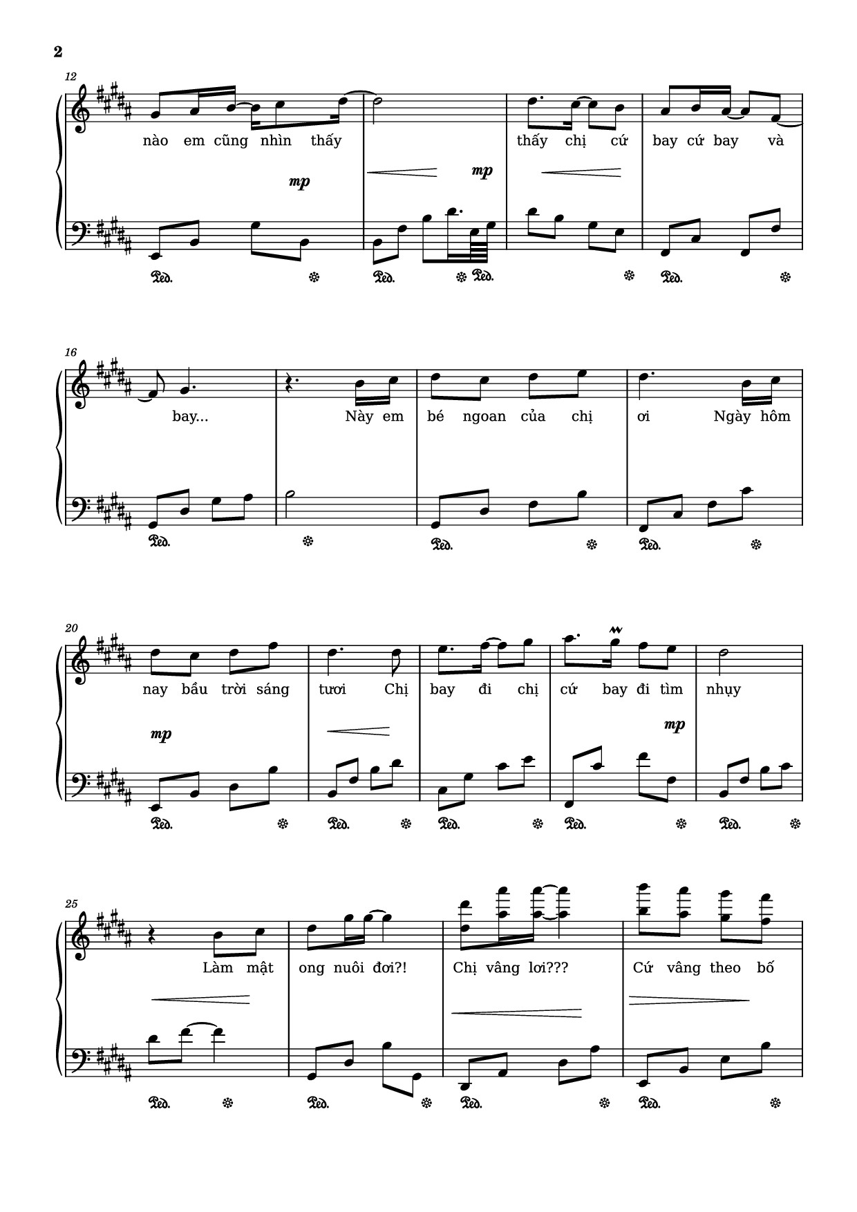 Trang 2 của Sheet nhạc PDF Piano bài hát Chị ong nâu nấu nâu nấu nầu - bản lạ Sheet Piano - Ngo Duong Hoang An