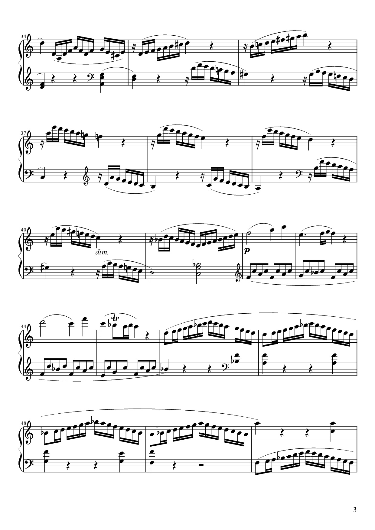 Trang 3 của Sheet nhạc PDF bài hát Sonata No. 16 Sheet Piano - Wolfgang Amadeus Mozart