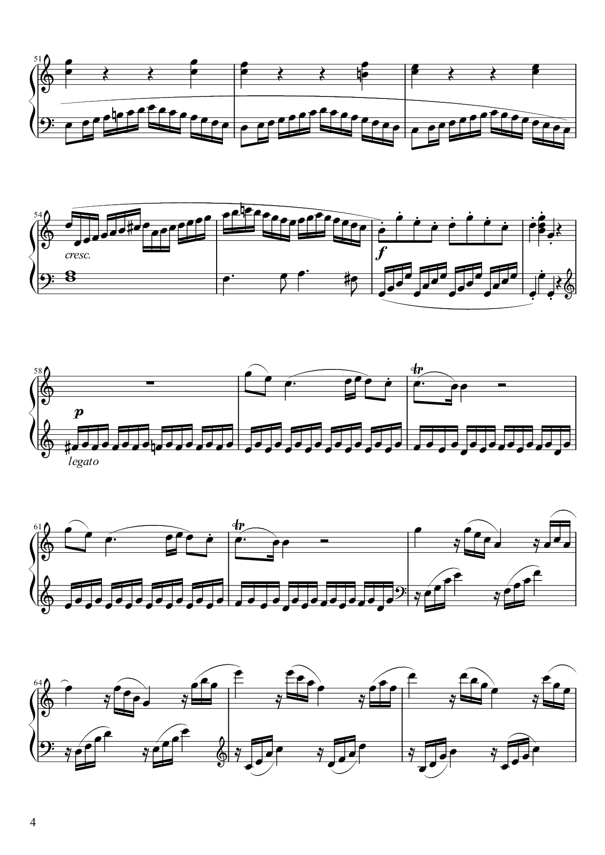 Trang 4 của Sheet nhạc PDF bài hát Sonata No. 16 Sheet Piano - Wolfgang Amadeus Mozart