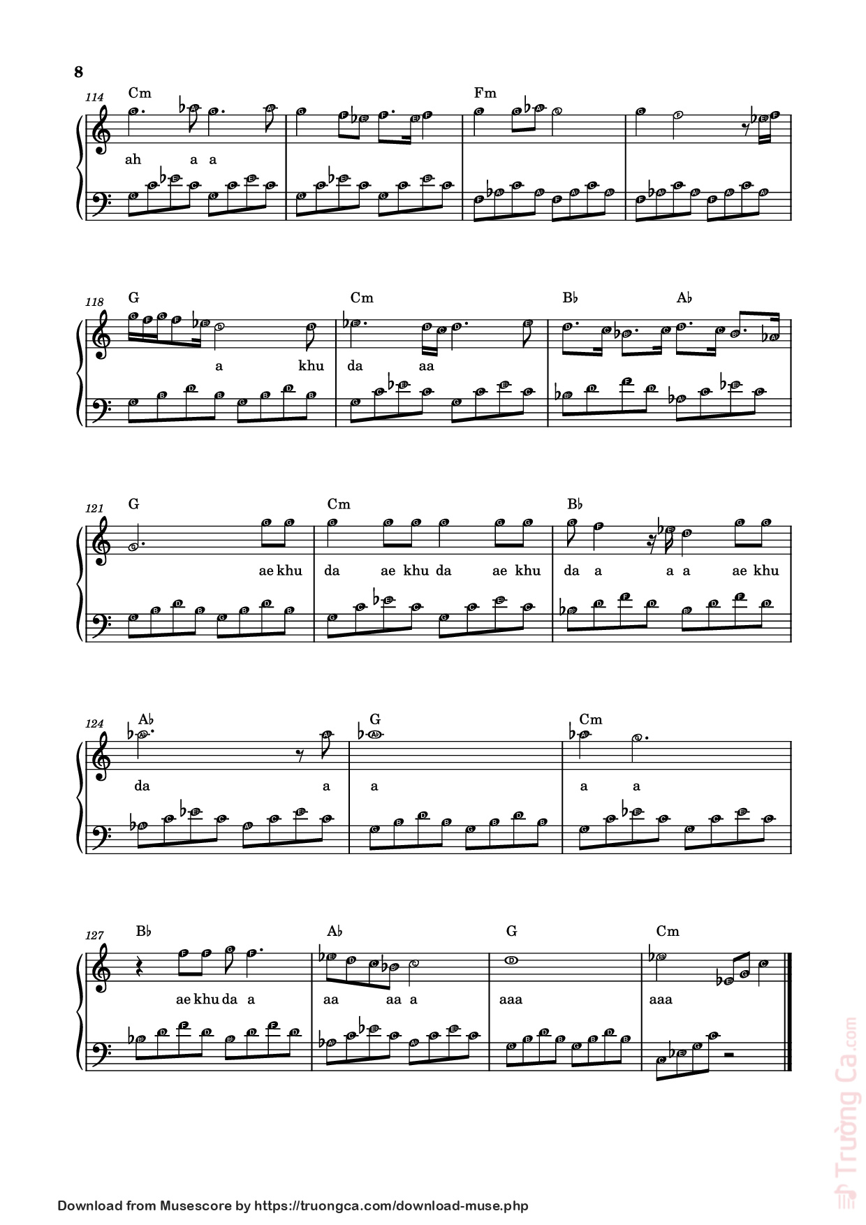 Trang 8 của Sheet nhạc PDF Piano bài hát jab bana uska hi bana Sheet Piano - Arijit Singh