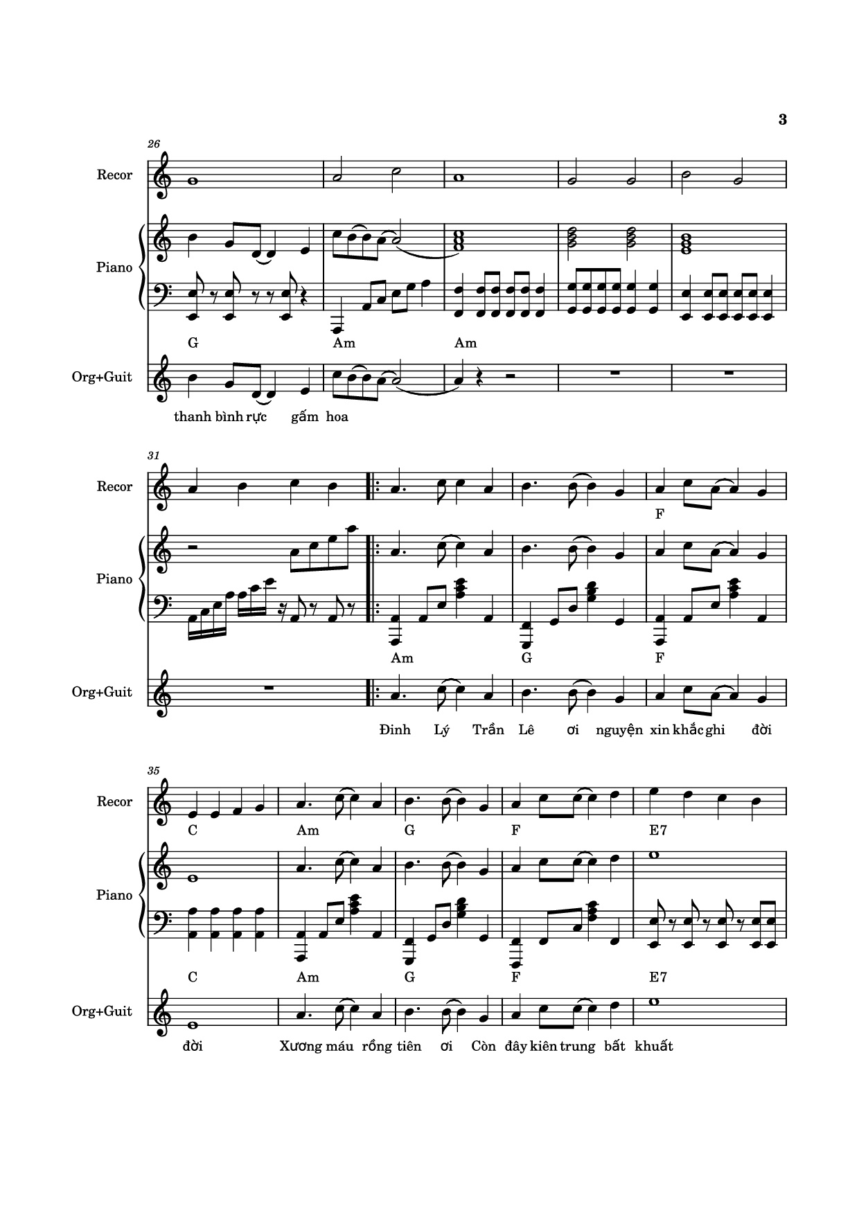 Trang 3 của Sheet nhạc PDF Piano bài hát HÀO KHÍ VIỆT NAM Piano, Recorder, Synthesizer - Sáng tác: Holy Thắng